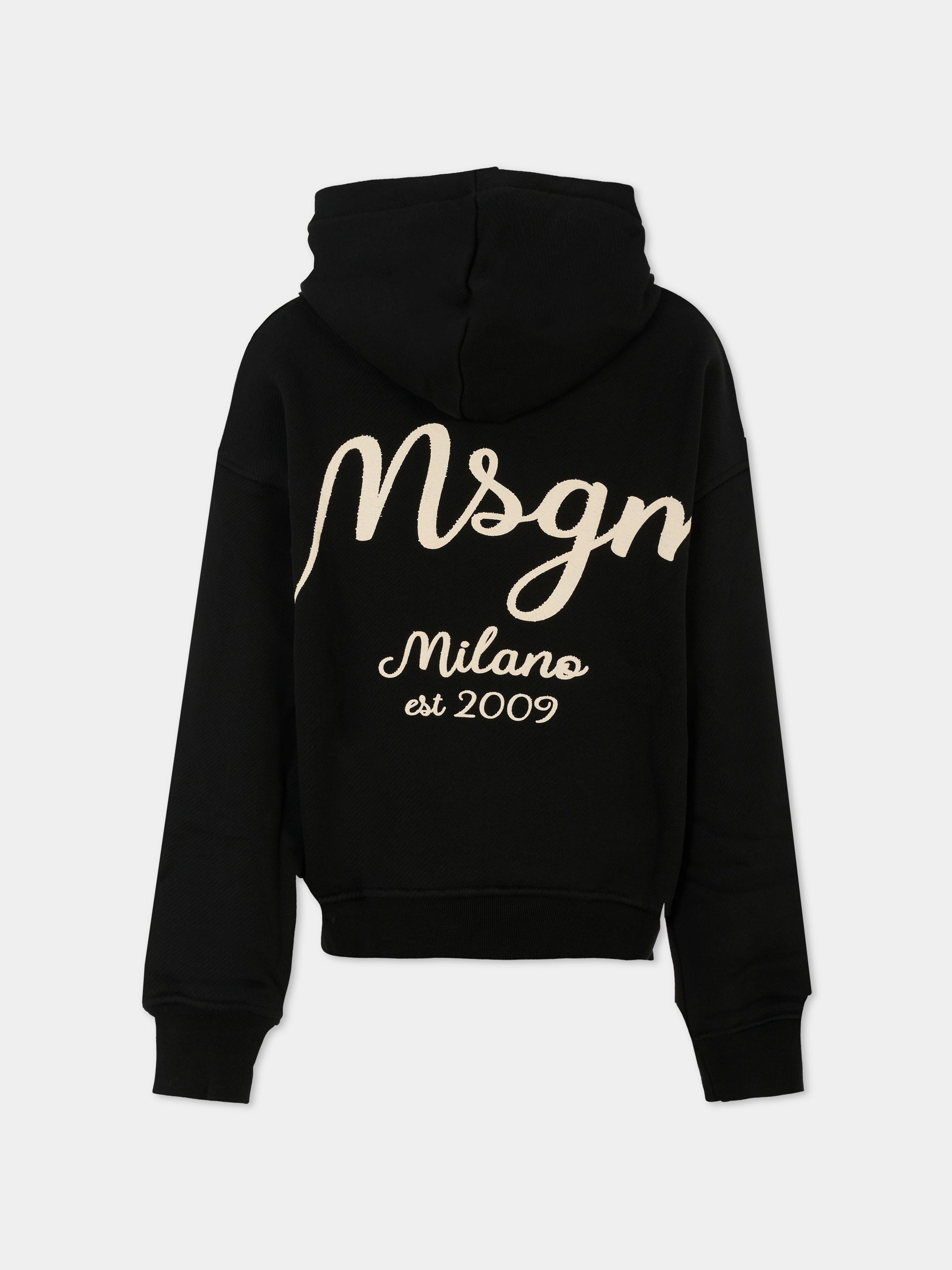 Felpa nera per bambino con logo,Msgm Kids,F5MSJBHS254 110