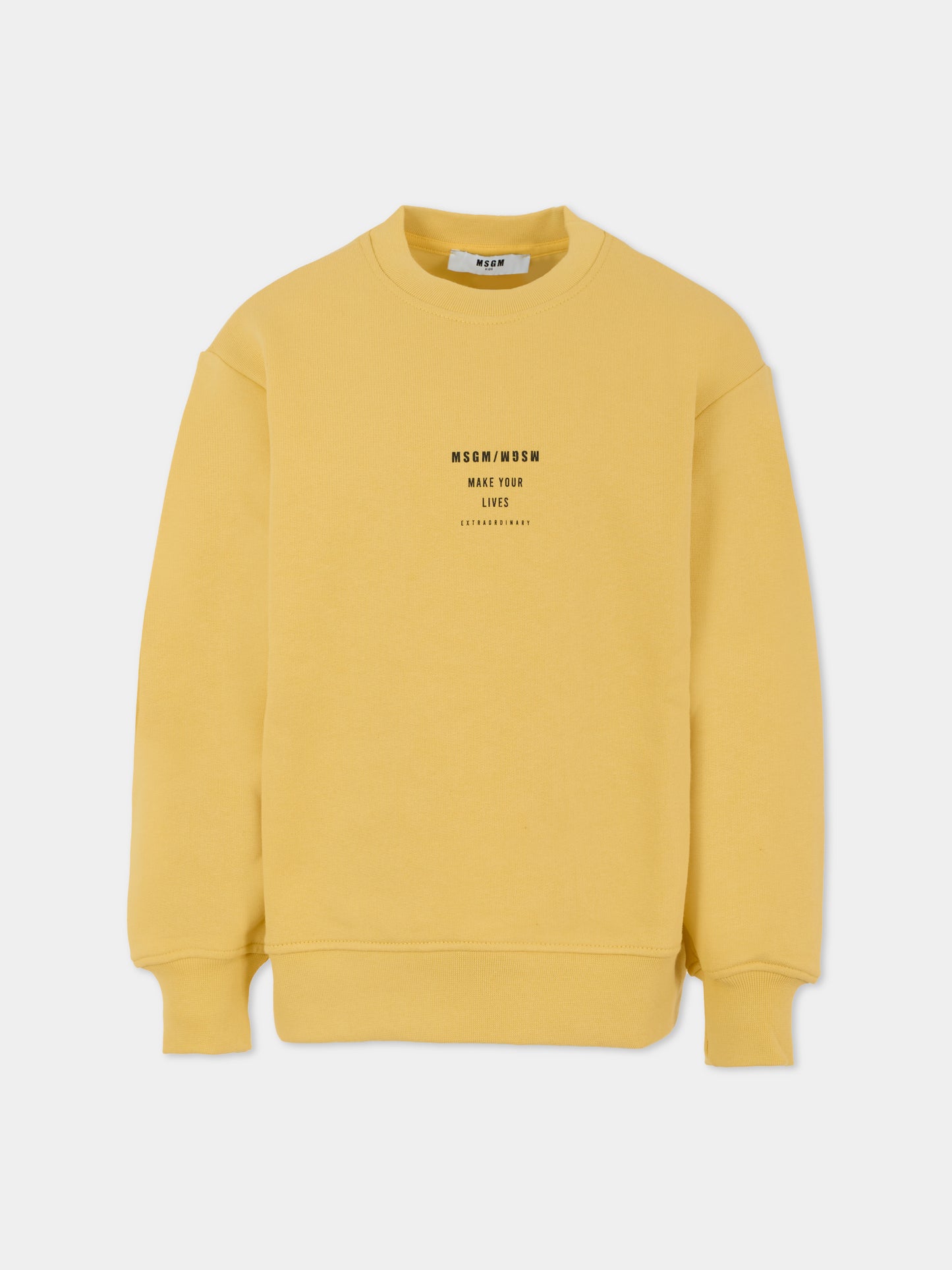 Felpa gialla per bambino con logo,Msgm Kids,F5MSJBSW214 020