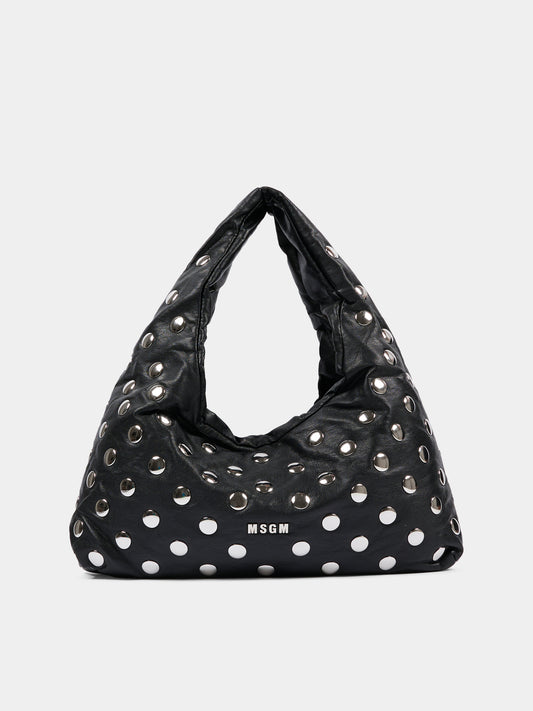 Borsa nera per bambina con borchie,Msgm Kids,F5MSJGBA094 110