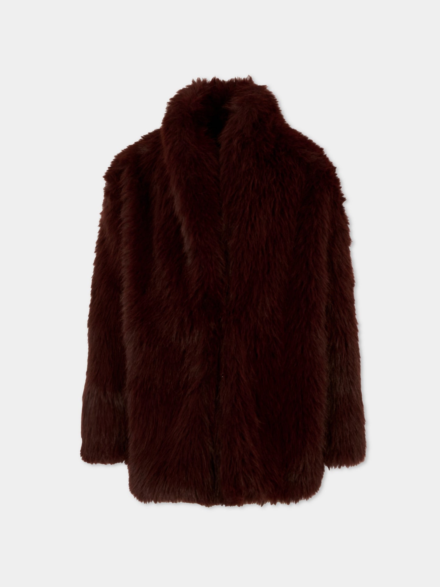 Ecopelliccia rossa per bambina con logo,Msgm Kids,F5MSJGFU064 MS045