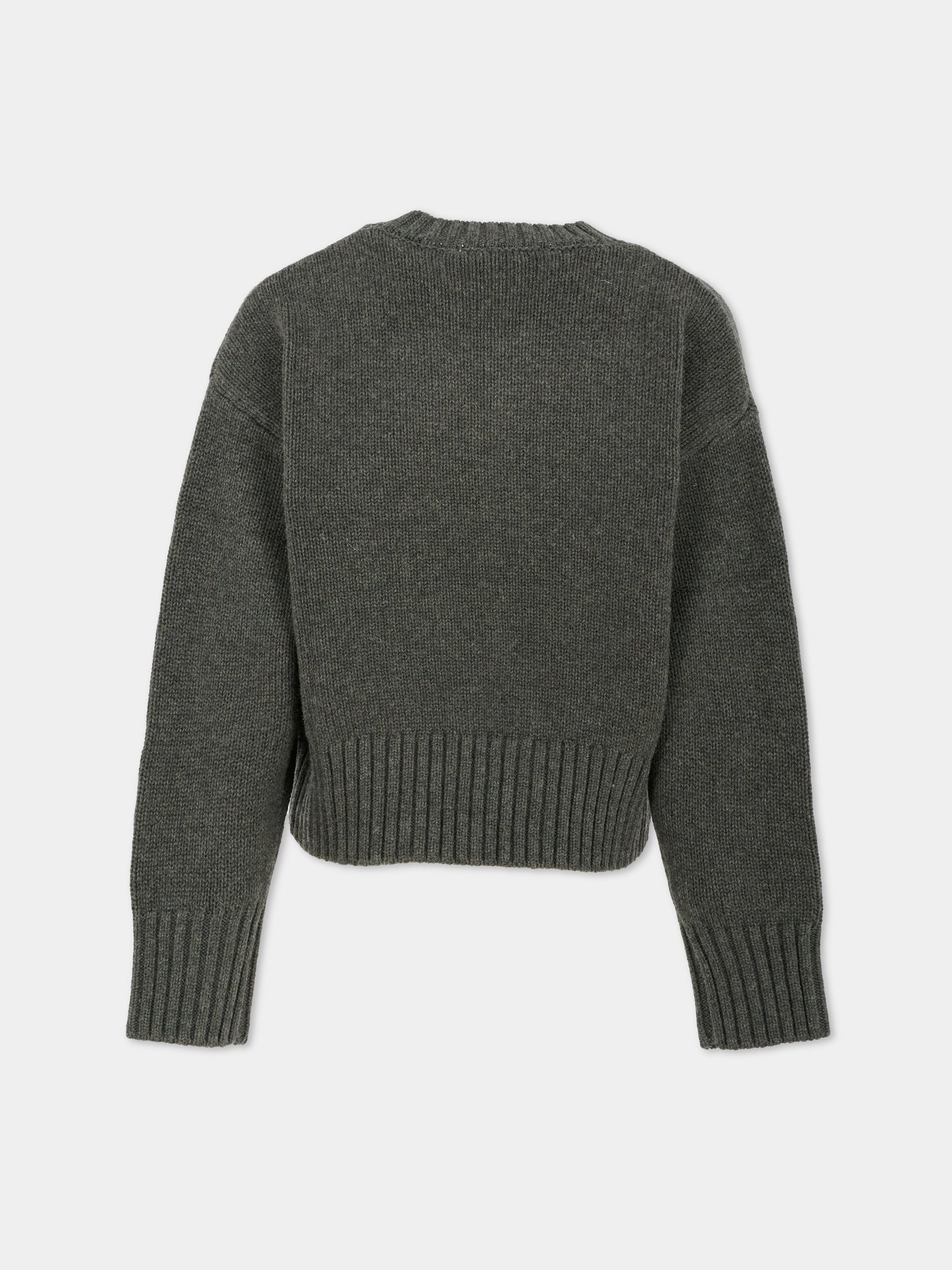 Maglione grigio per bambina con logo e borchie,Msgm Kids,F5MSJGJP037 104