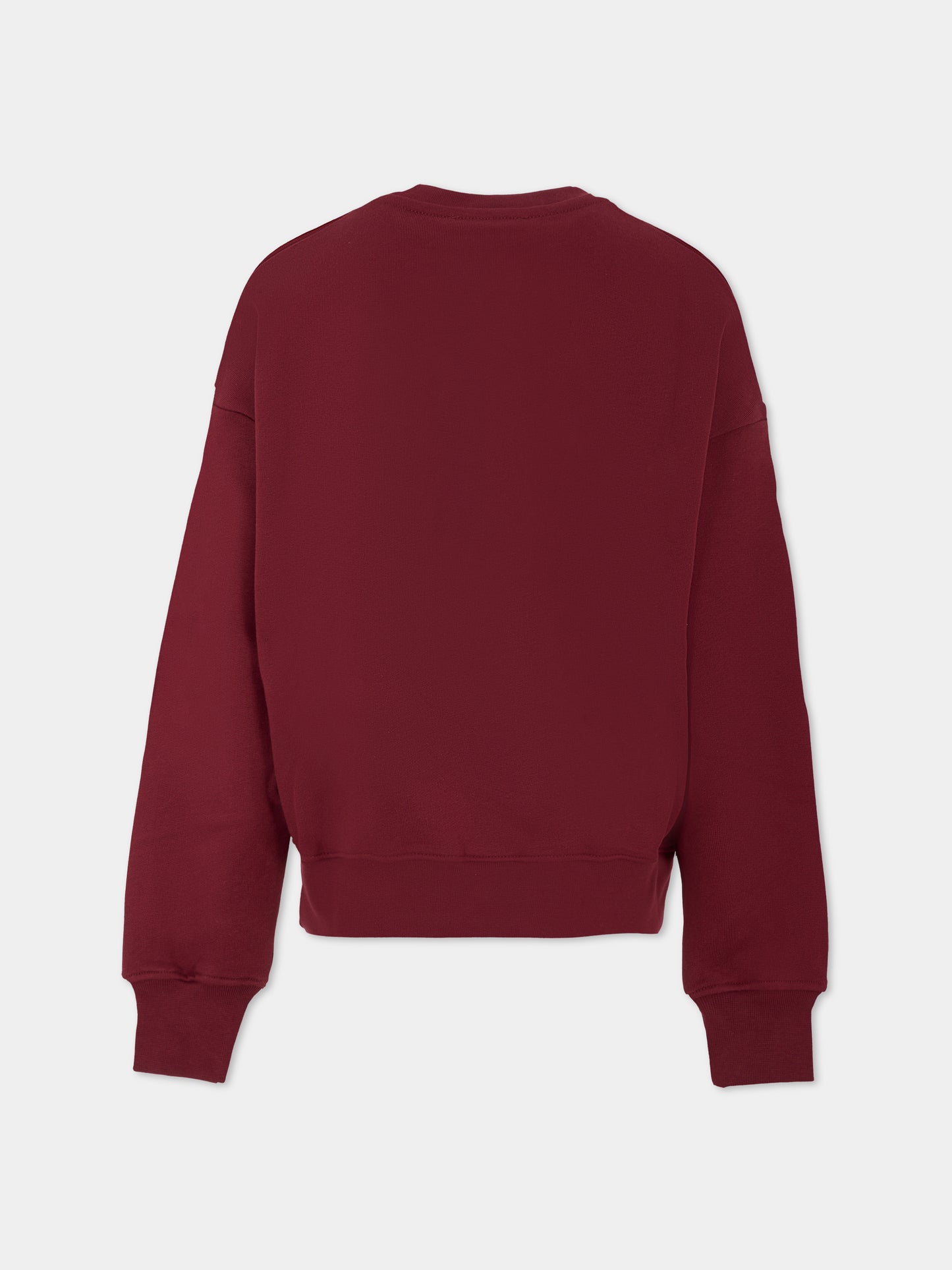 Felpa bordeaux per bambina con gatto,Msgm Kids,F5MSJGSW125 MS034