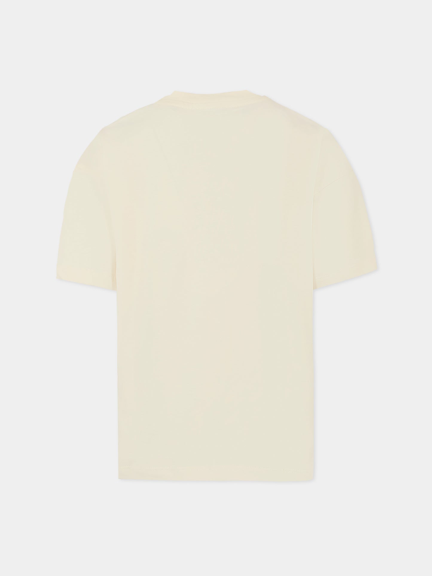 T-shirt avorio per bambina con gatto,Msgm Kids,F5MSJGTH120 013