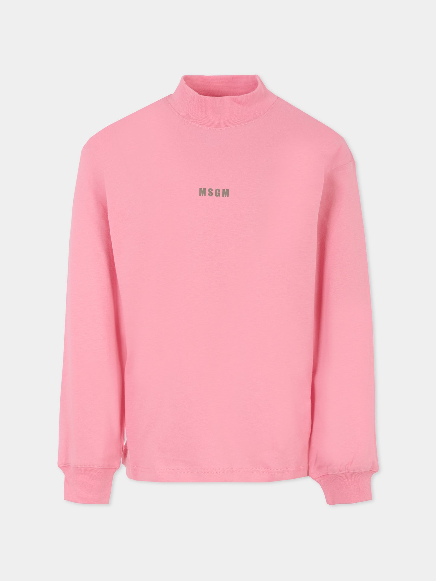 Dolcevita rosa per bambina con logo,Msgm Kids,F5MSJGTH192 MS038