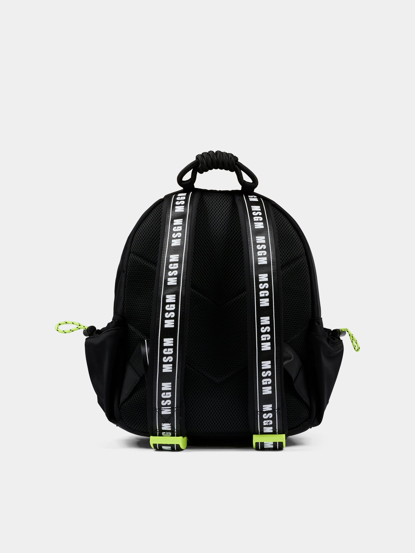 Zaino nero per bambini con logo,Msgm Kids,F5MSJUBP084 110/41