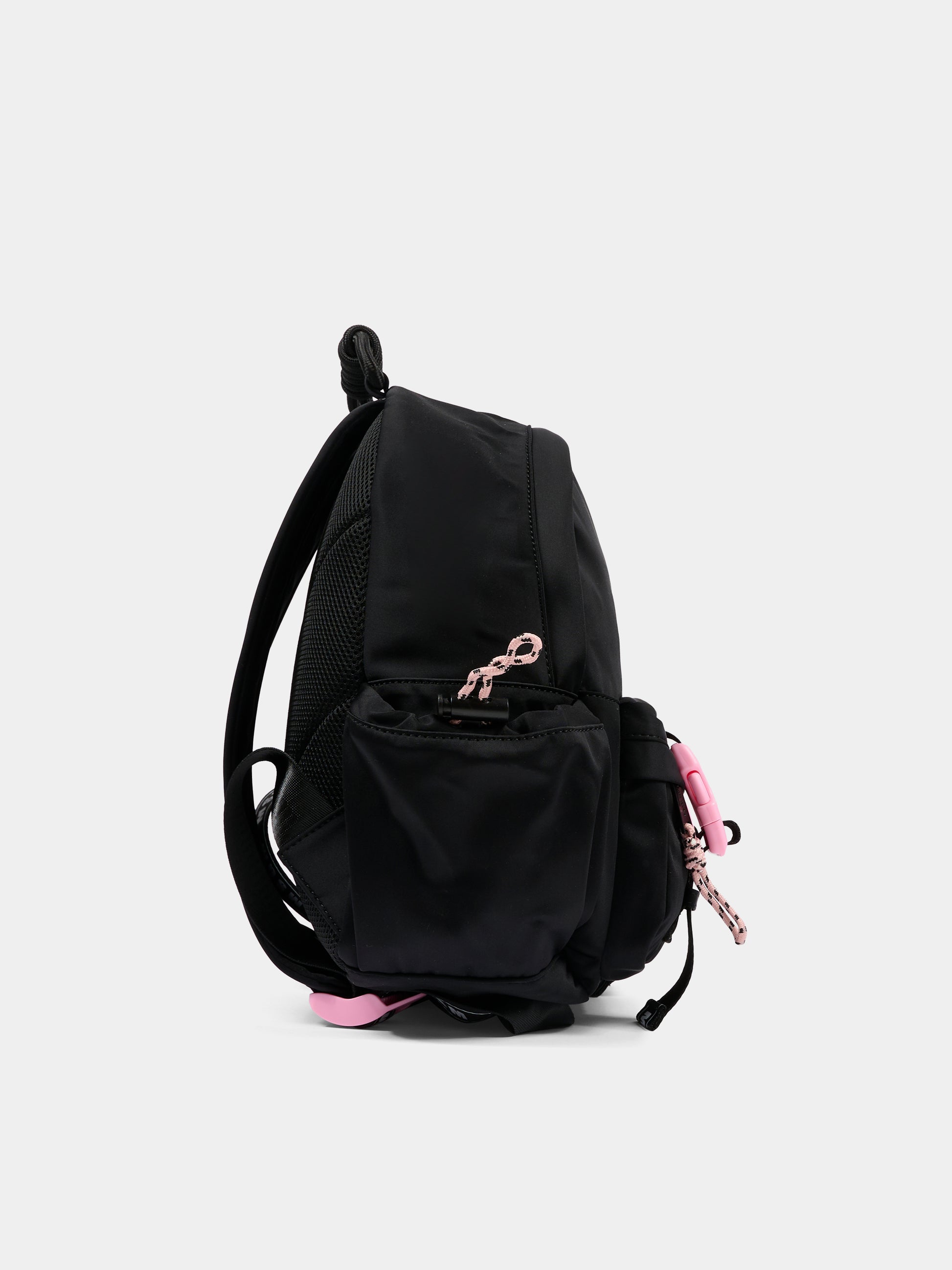 Zaino nero per bambina con logo,Msgm Kids,F5MSJUBP084 110/83