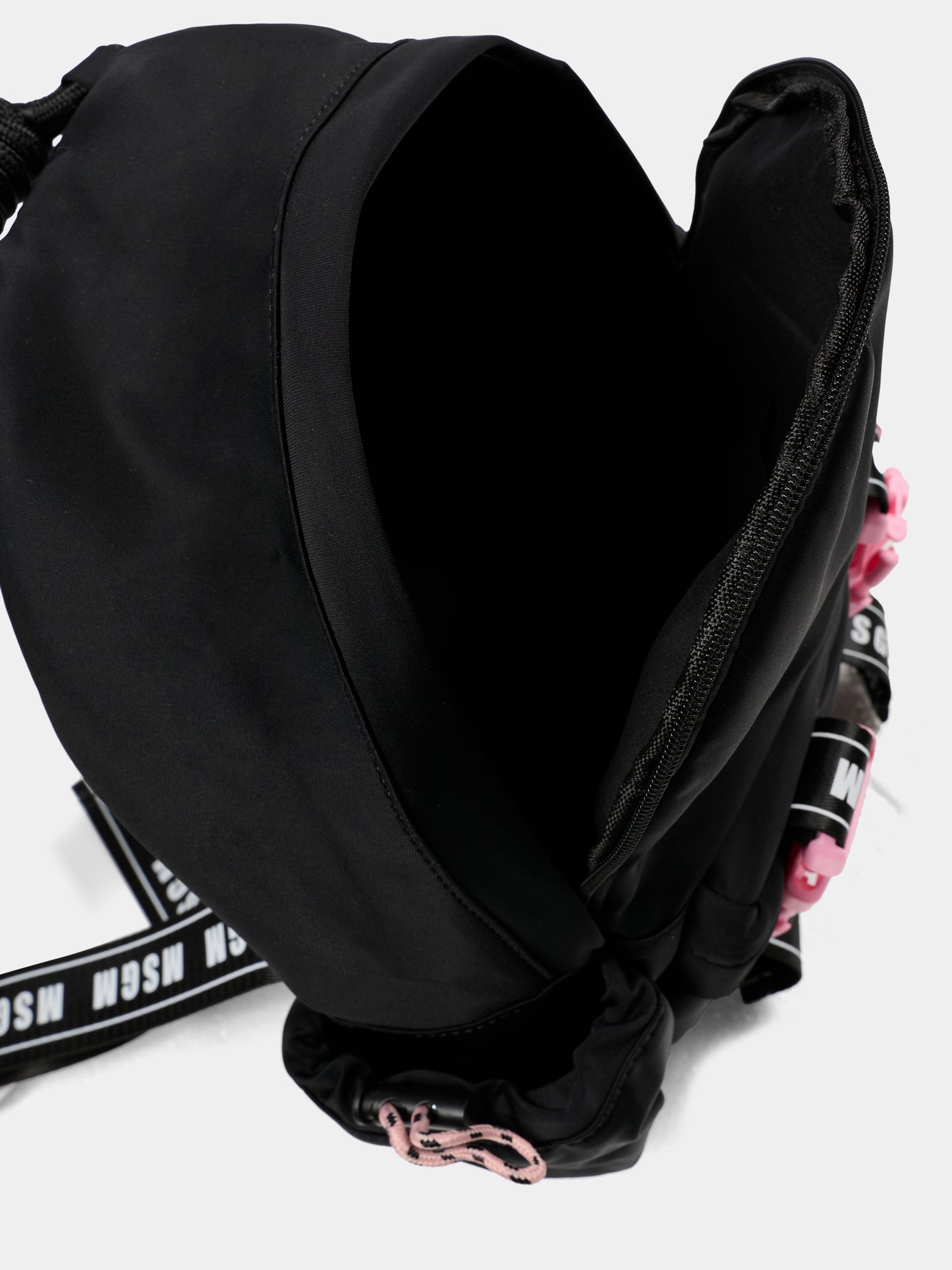 Zaino nero per bambina con logo,Msgm Kids,F5MSJUBP084 110/83