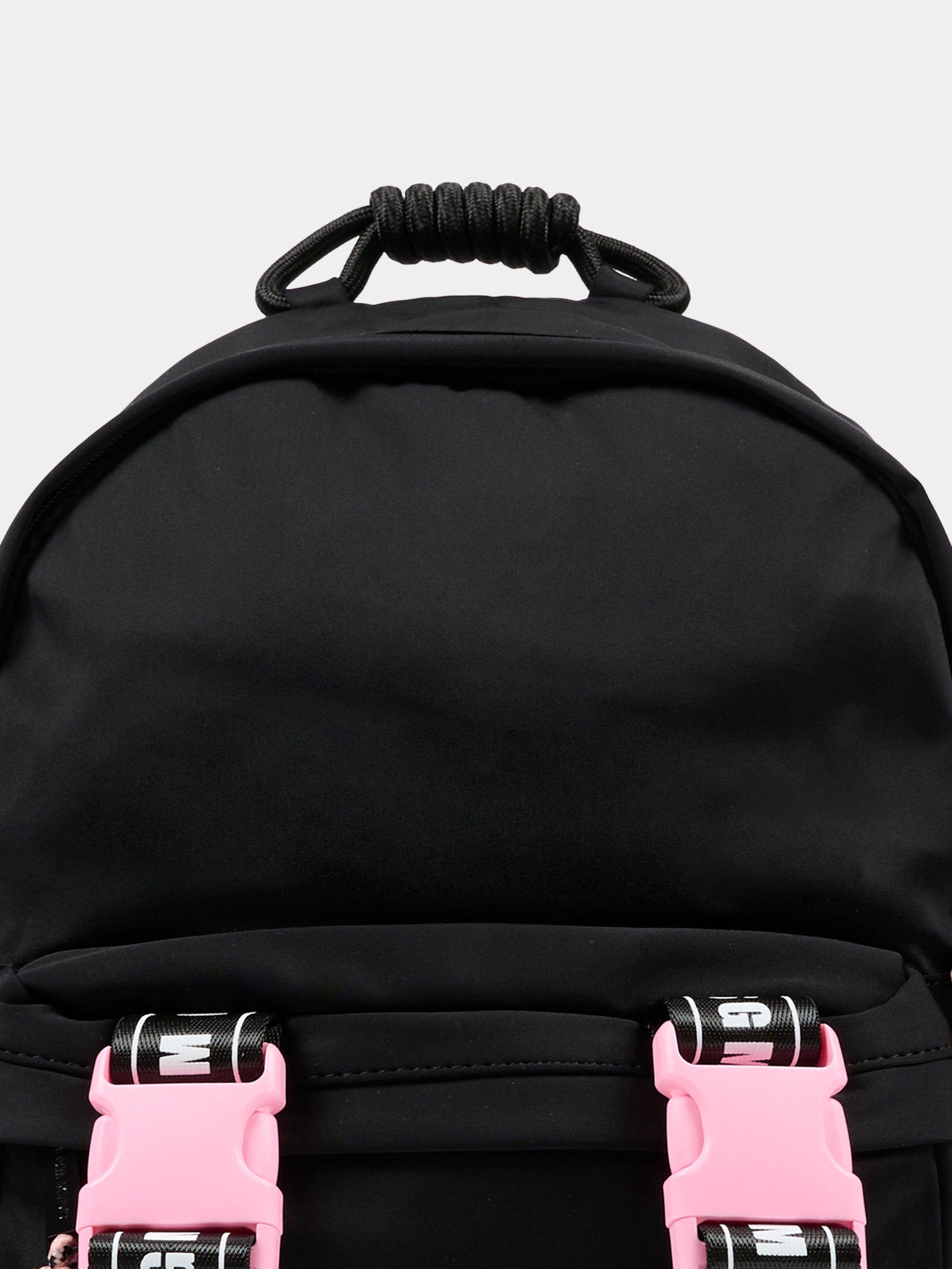 Zaino nero per bambina con logo,Msgm Kids,F5MSJUBP084 110/83