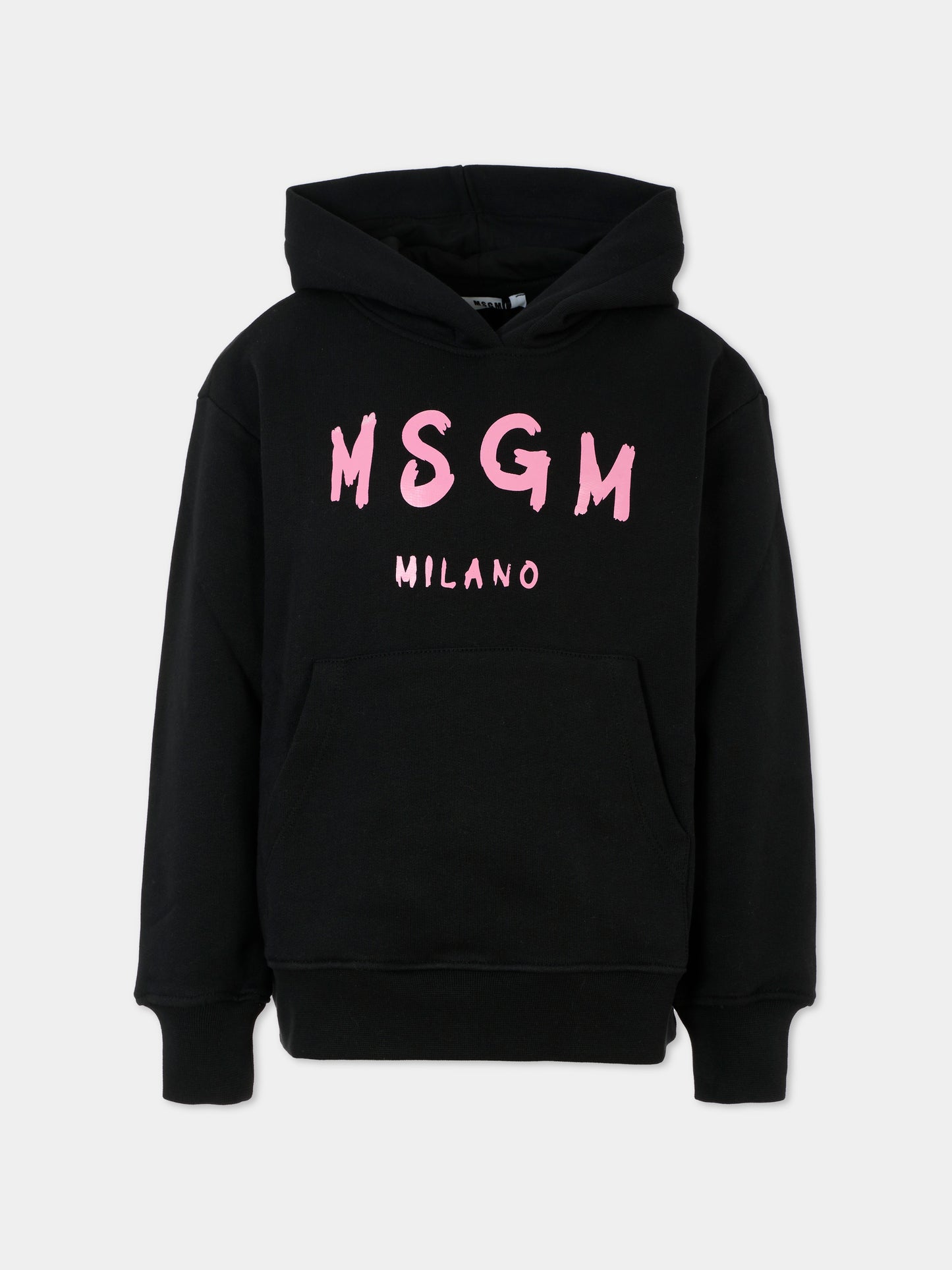 Felpa nera per bambina con logo,Msgm Kids,F5MSJUHS019 110/83