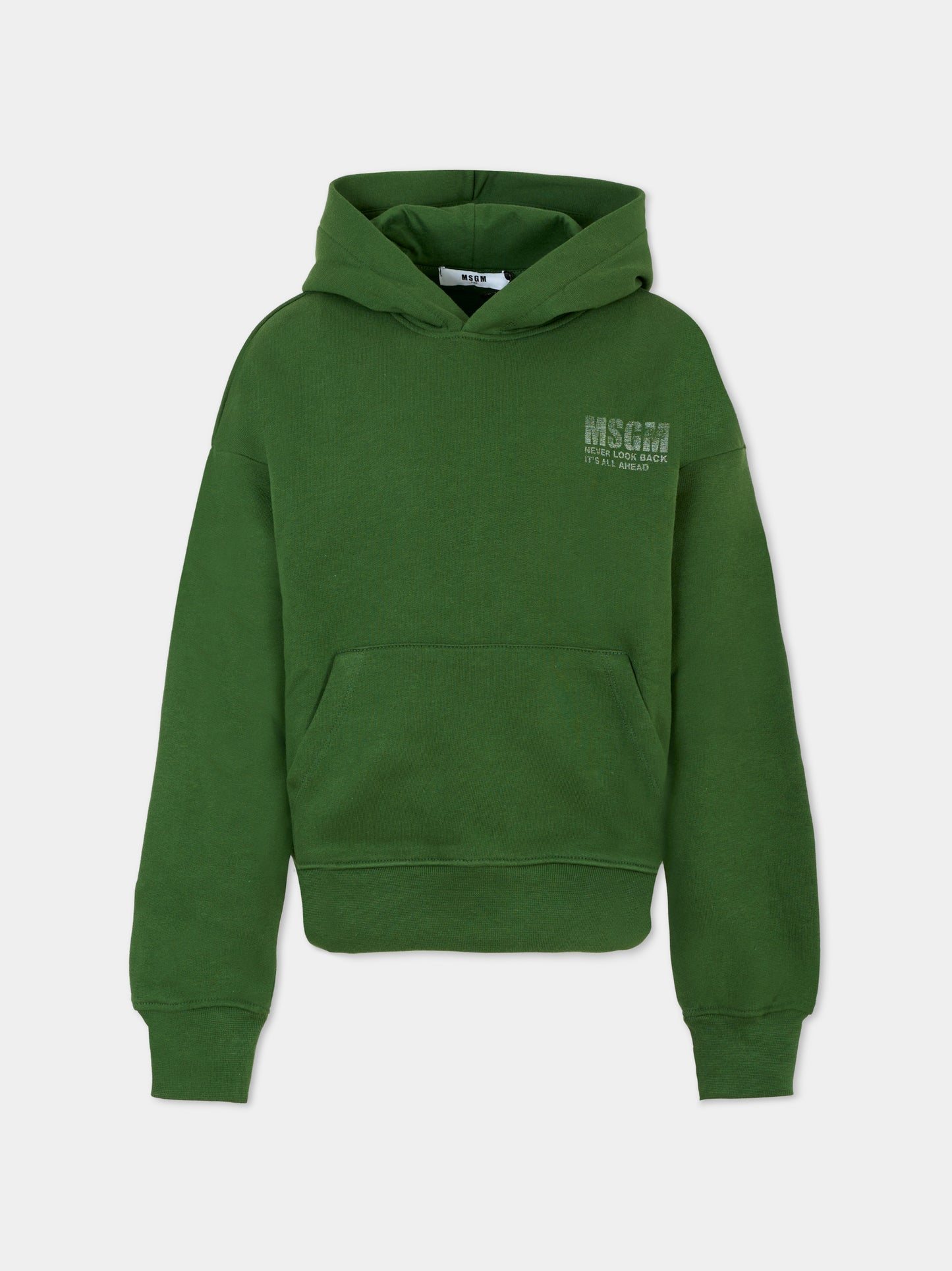 Felpa verde per bambino con logo,Msgm Kids,F5MSJUHS088 MS039