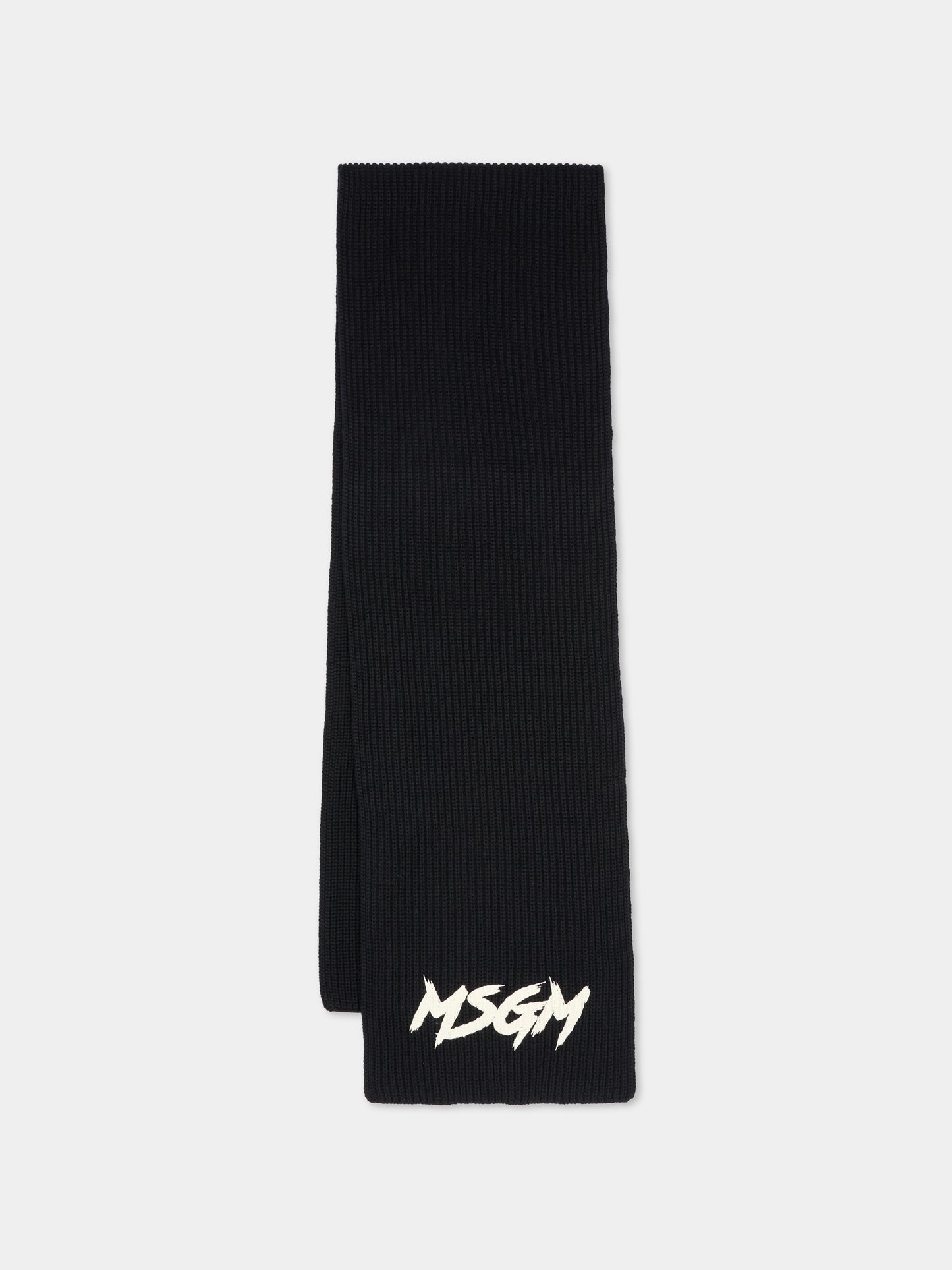 Sciarpa nera per bambini con logo,Msgm Kids,F5MSJUSC092 110/38