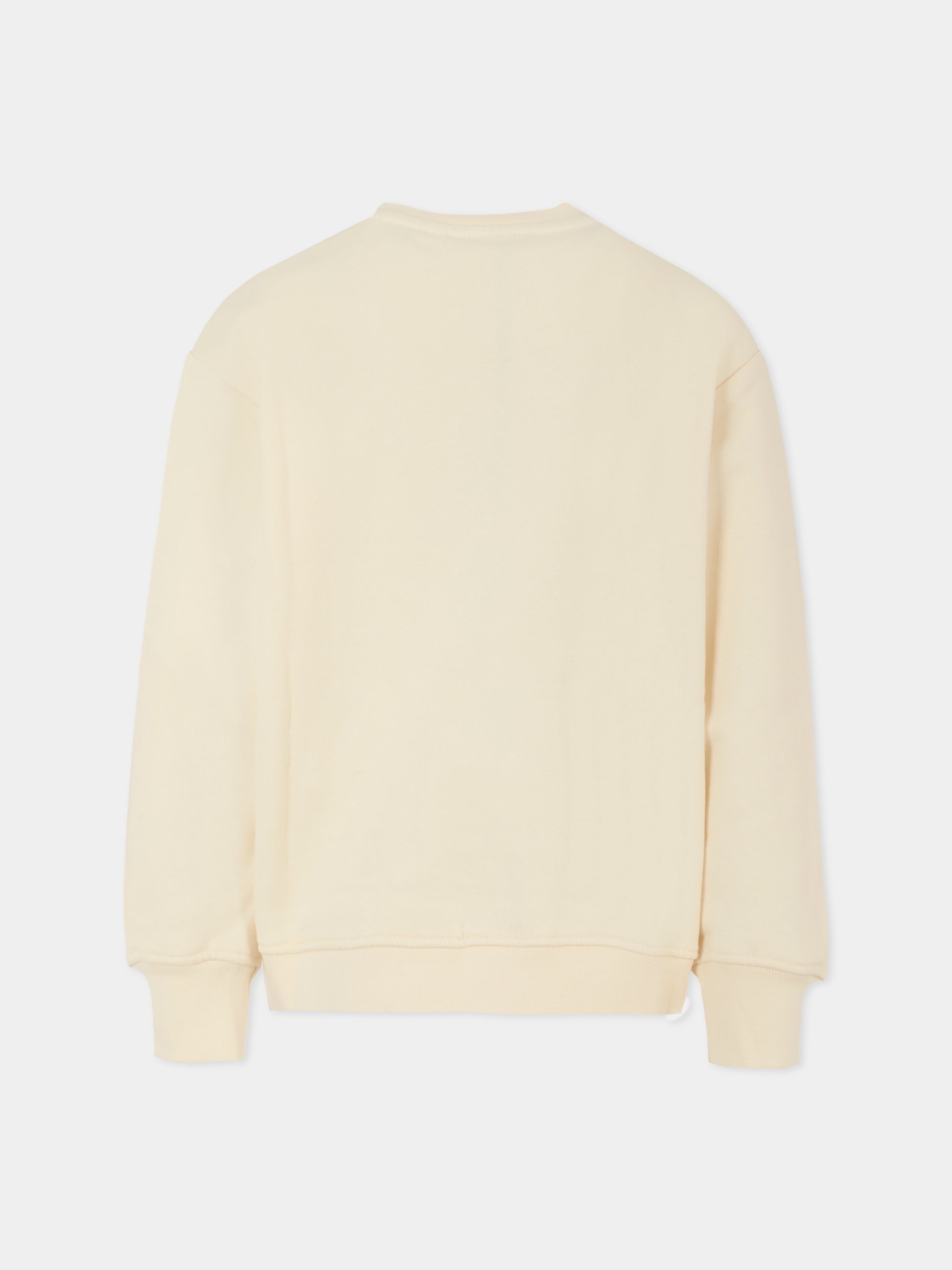 Felpa avorio per bambini con logo,Msgm Kids,F5MSJUSW018 013