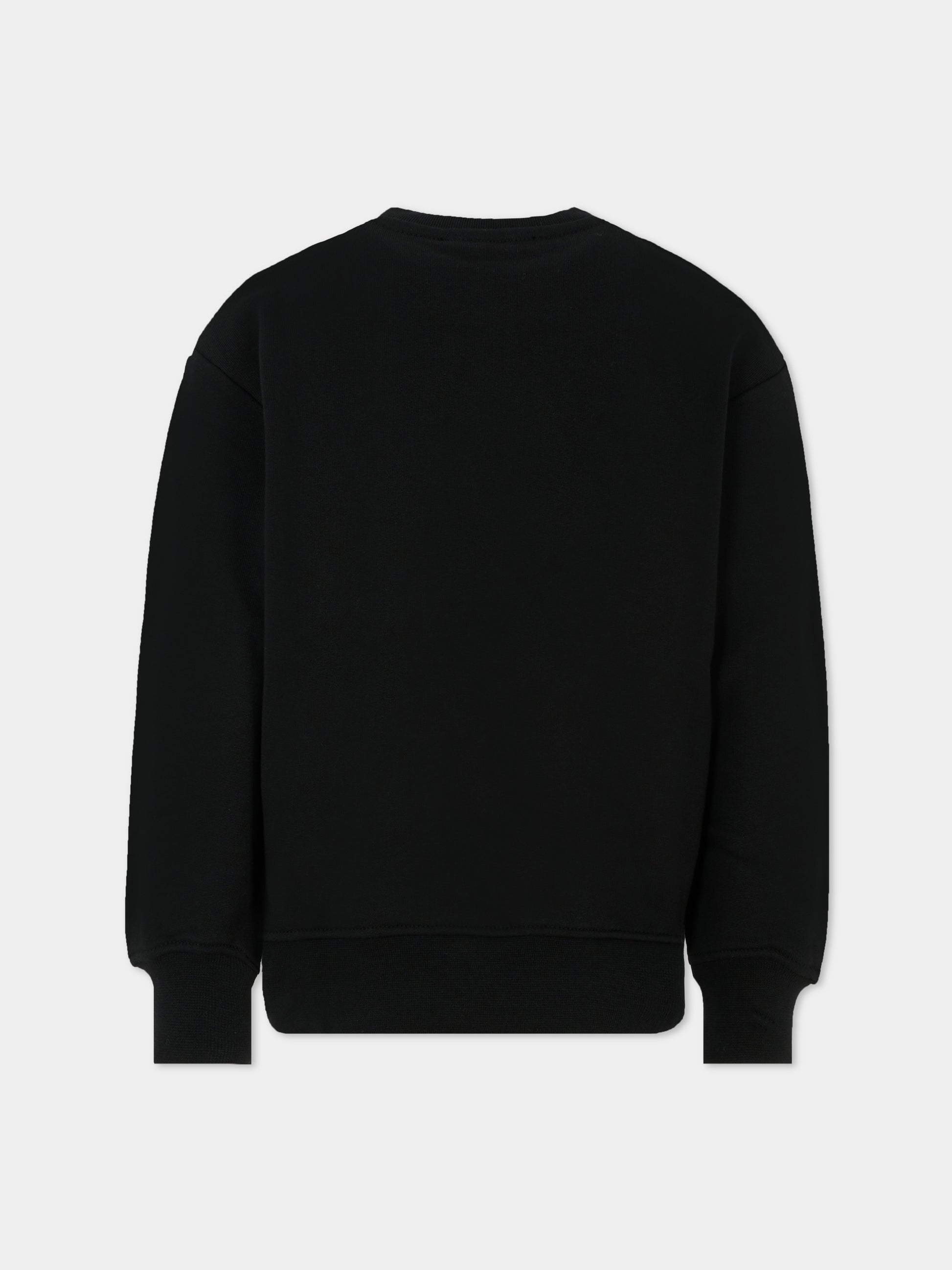 Felpa nera per bambini con logo,Msgm Kids,F5MSJUSW018 110