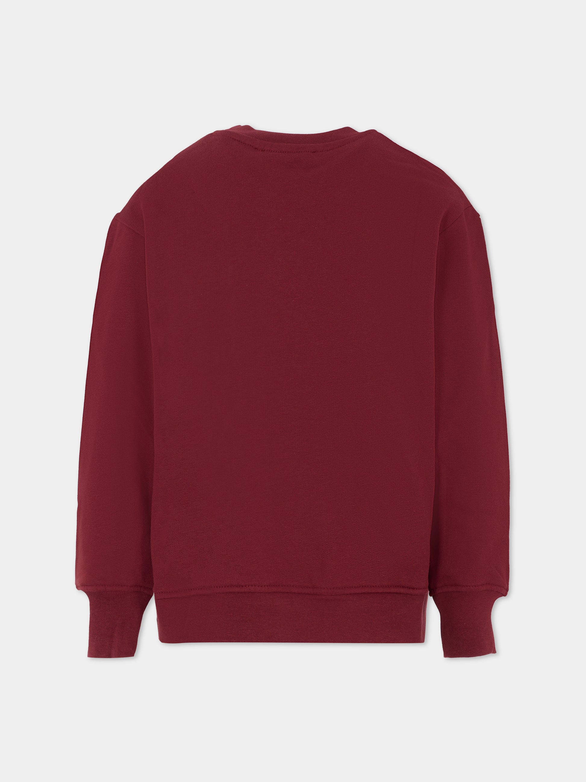 Felpa bordeaux per bambini con logo,Msgm Kids,F5MSJUSW018 MS034