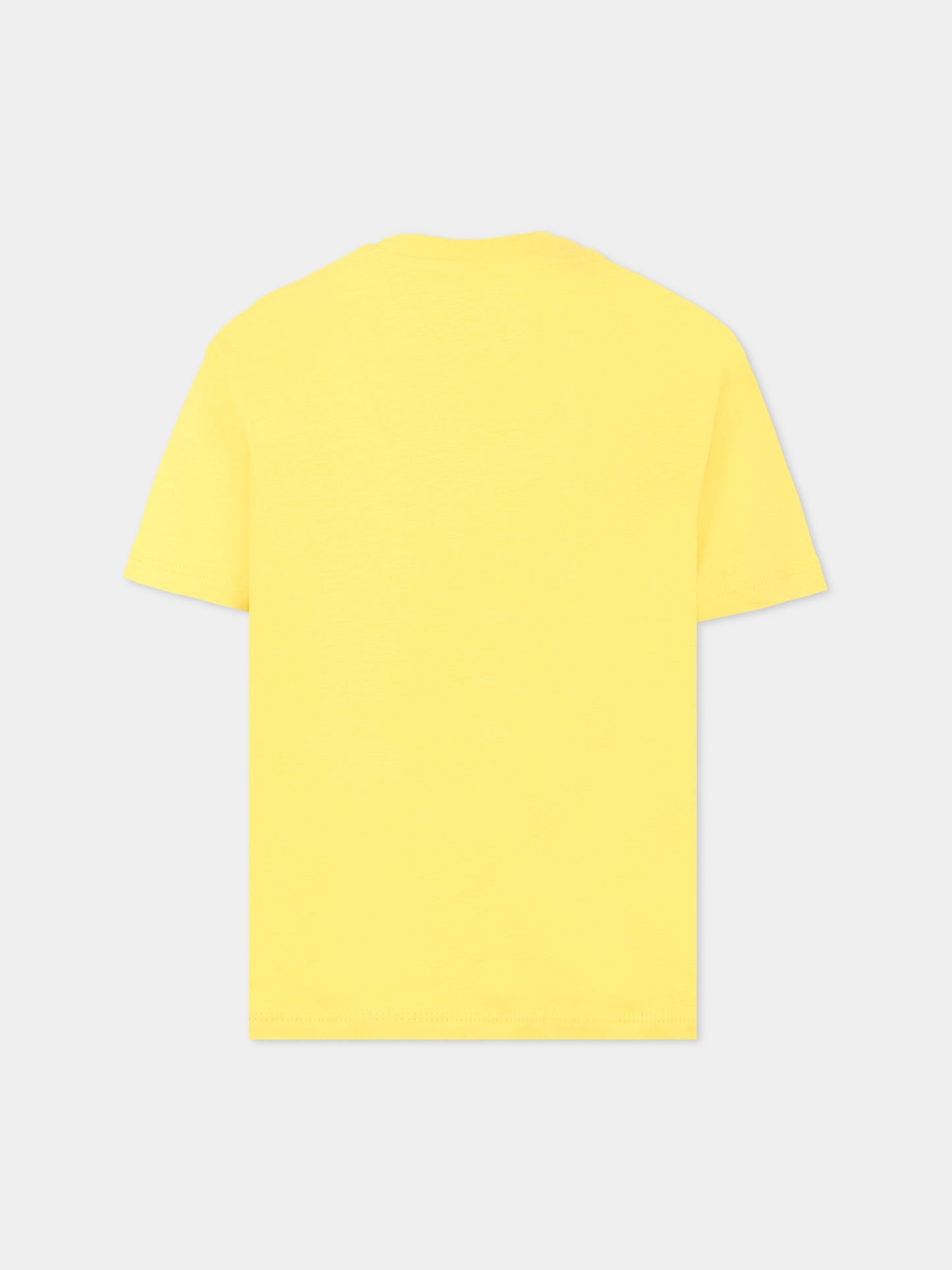 T-shirt gialla per bambini con logo,Msgm Kids,F5MSJUTH087 020