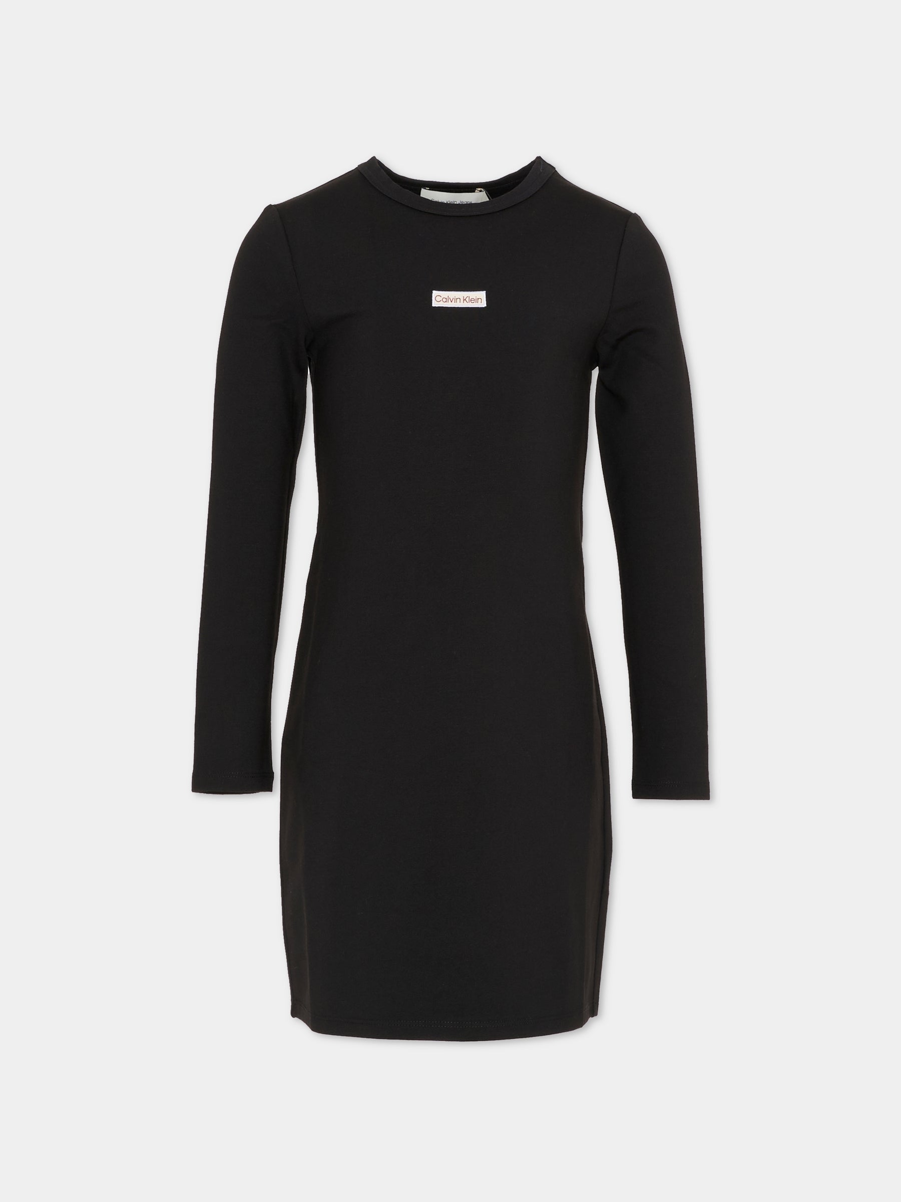 Vestito nero per bambina con logo,Calvin Klein Kids,25WCKIG0IG03042 BEH