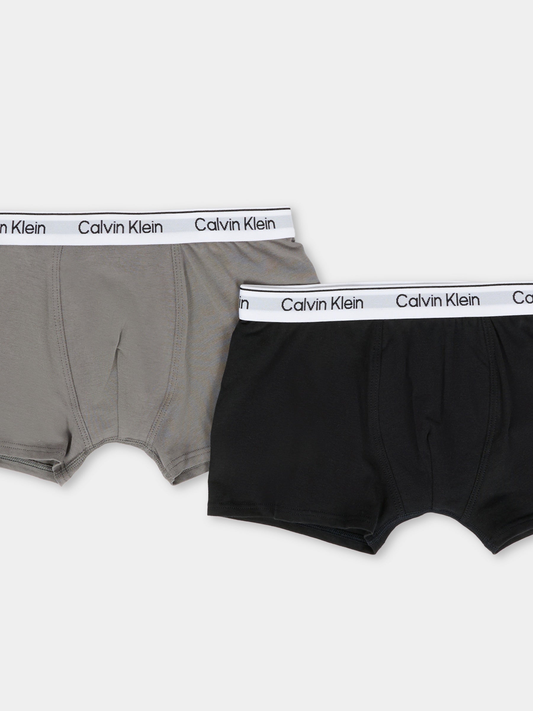 Set boxer nero per bambino con logo,Calvin Klein Kids,25WCAB70B700506 0UA