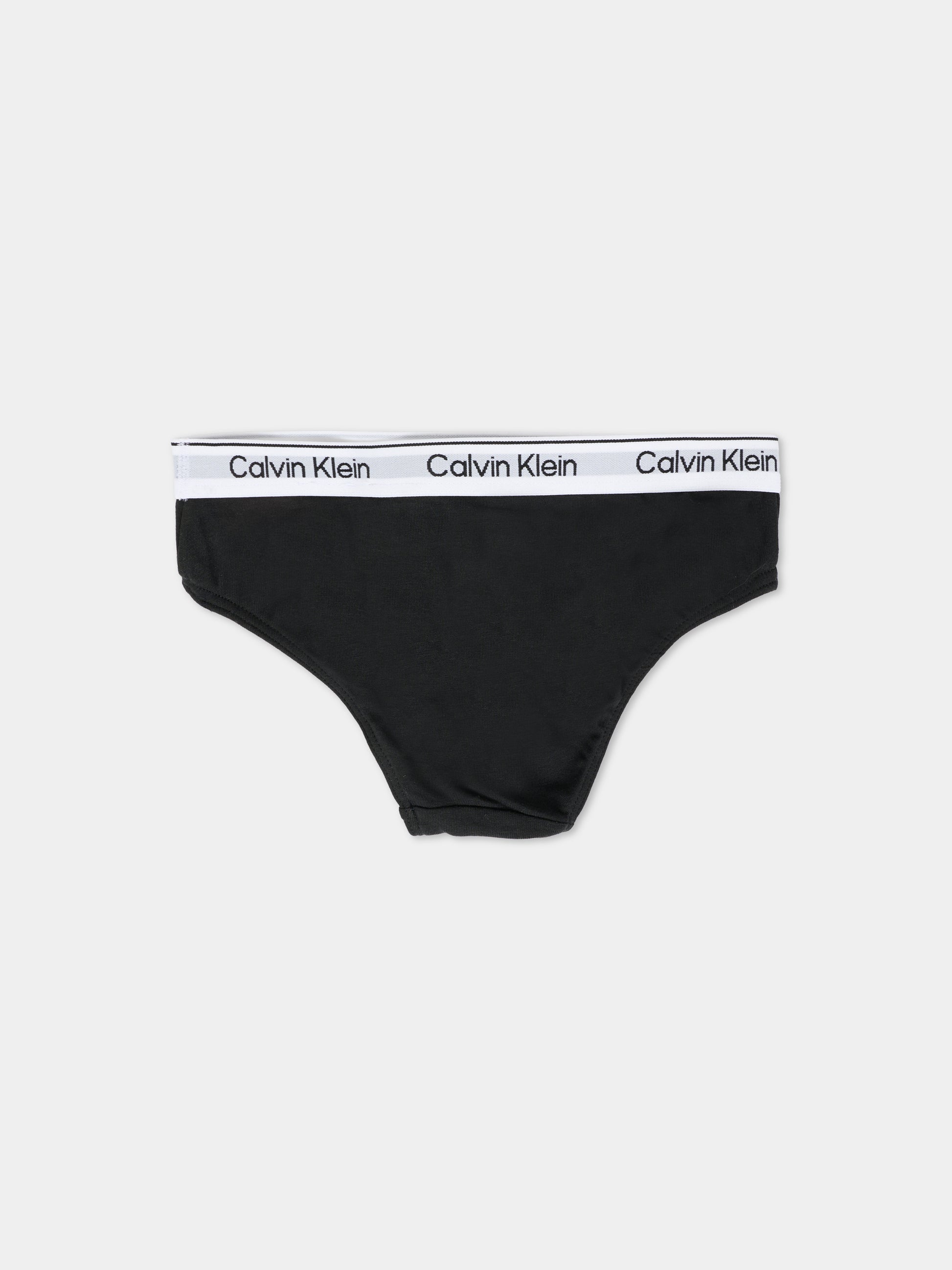 Set slip neri per bambina con logo,Calvin Klein Kids,G80G800726 0SA