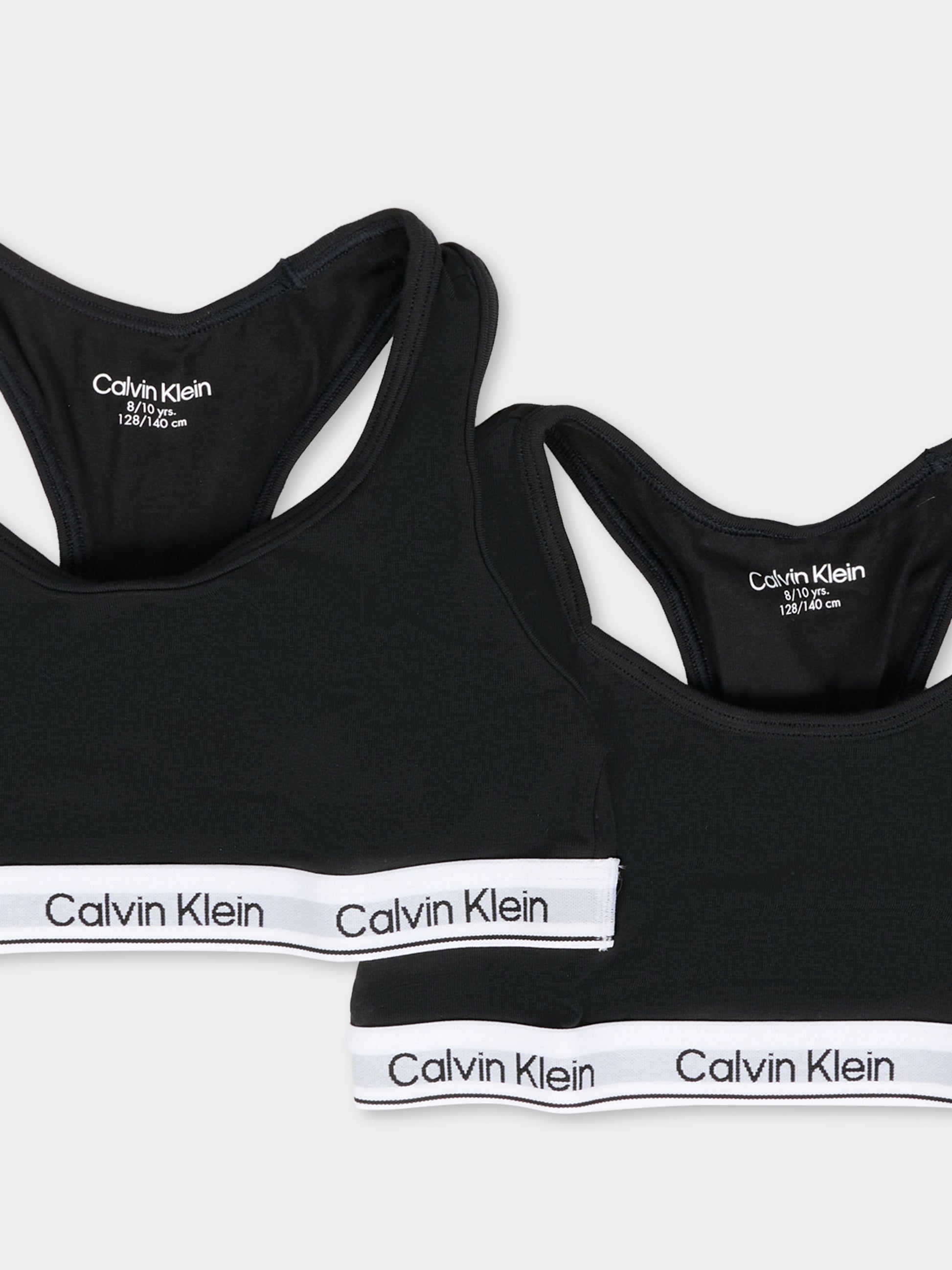 Set reggiseni neri per bambina con logo,Calvin Klein Kids,G80G800742 0SA