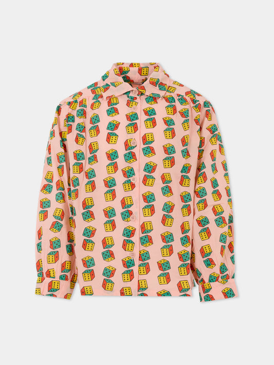 Camicia rosa per bambina con dadi,Bobo Choses,B225AC055