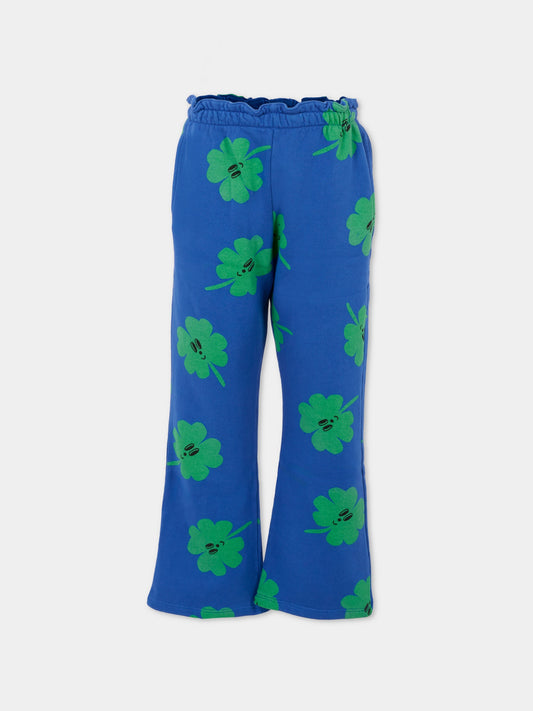 Pantaloni blu per bambina con quadrifogli,Bobo Choses,B225AC074
