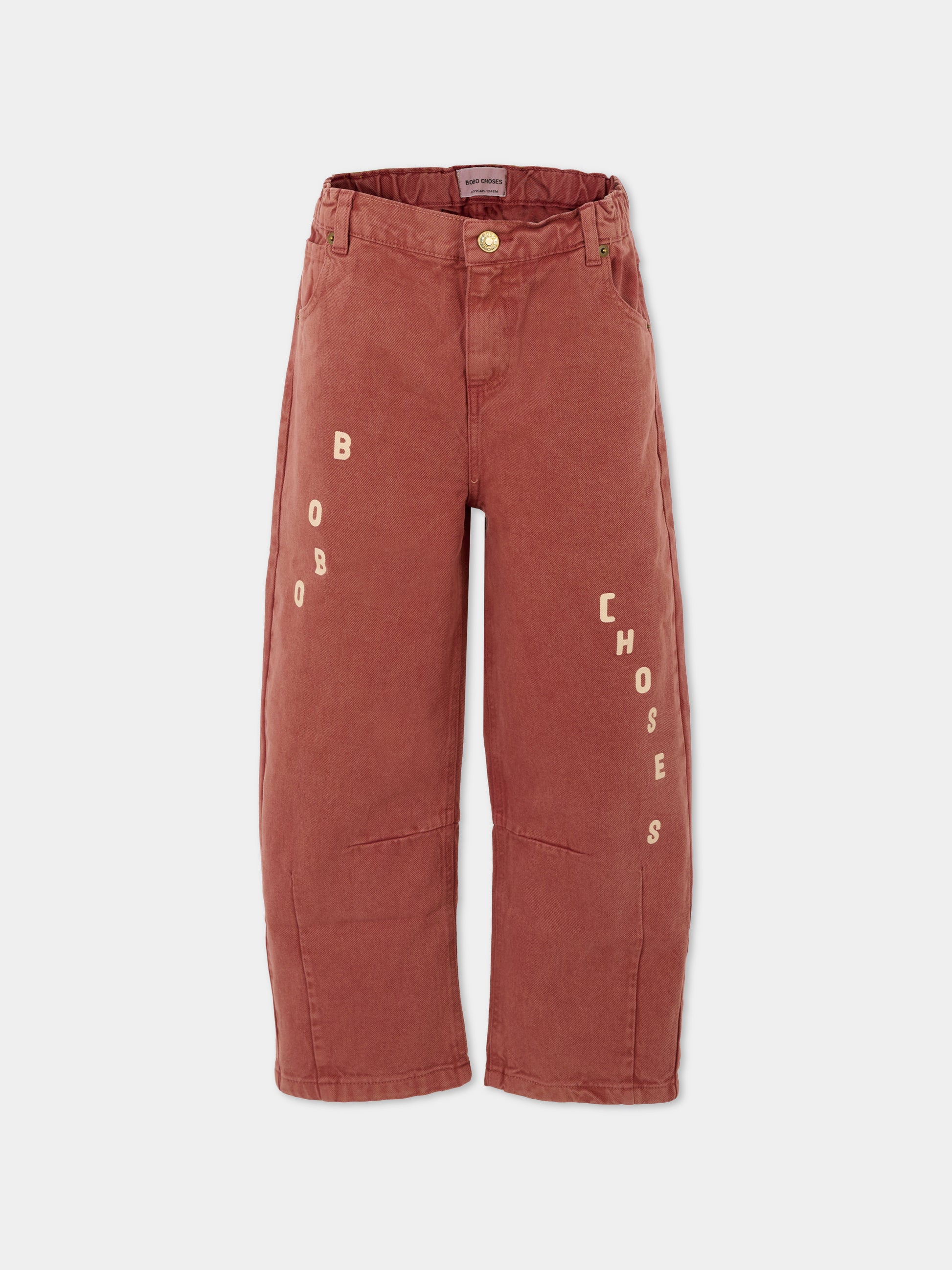 Jeans rossi per bambini con logo,Bobo Choses,B225AC080