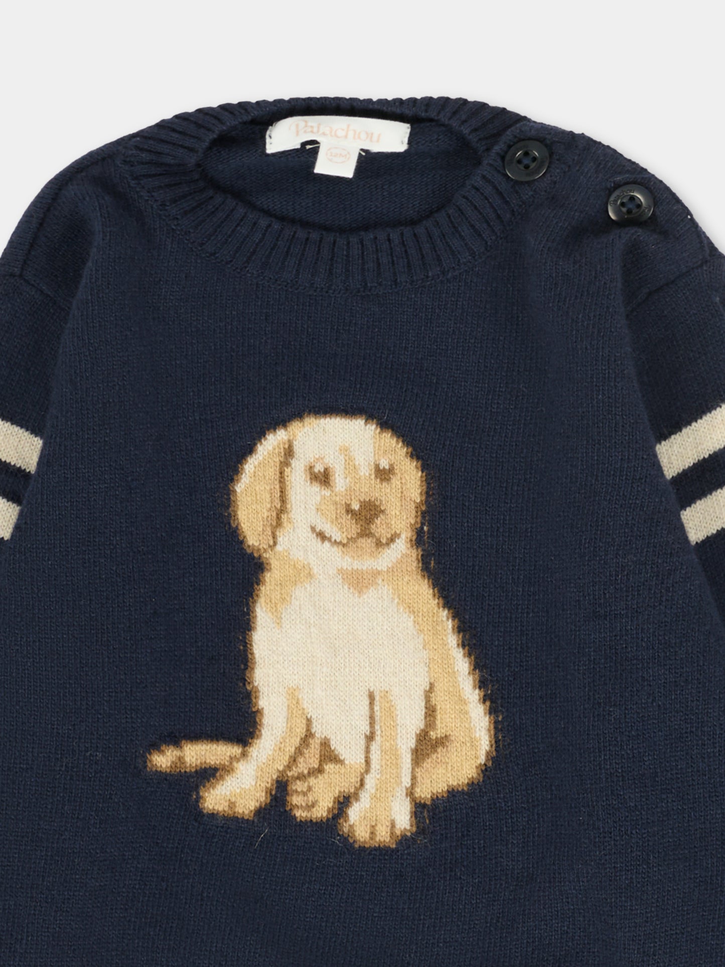 Maglione blu per bambino con cane,Patachou,PAP SWE4133367 360