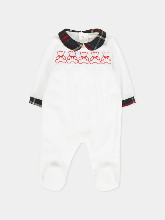 Tutina bianca per neonati con orsetti,Patachou,PAP BAB4133137 000