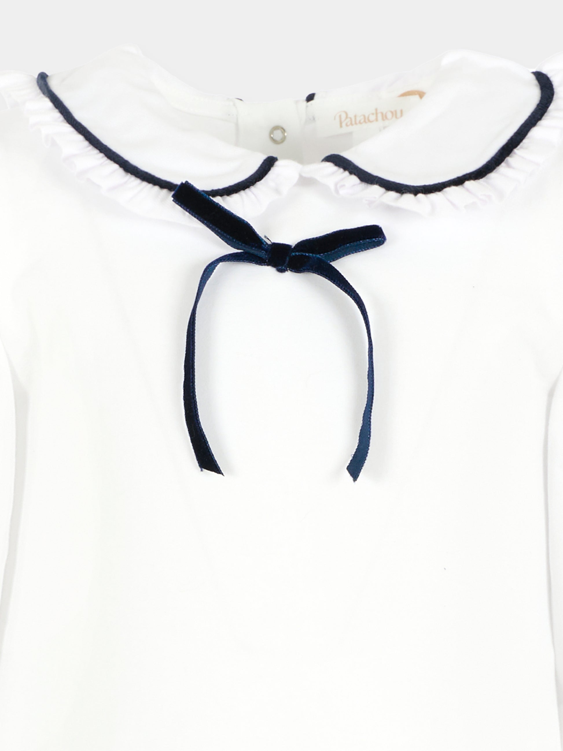 T-shirt bianca per bambina con fiocco,Patachou,PAP TSH4133470 360