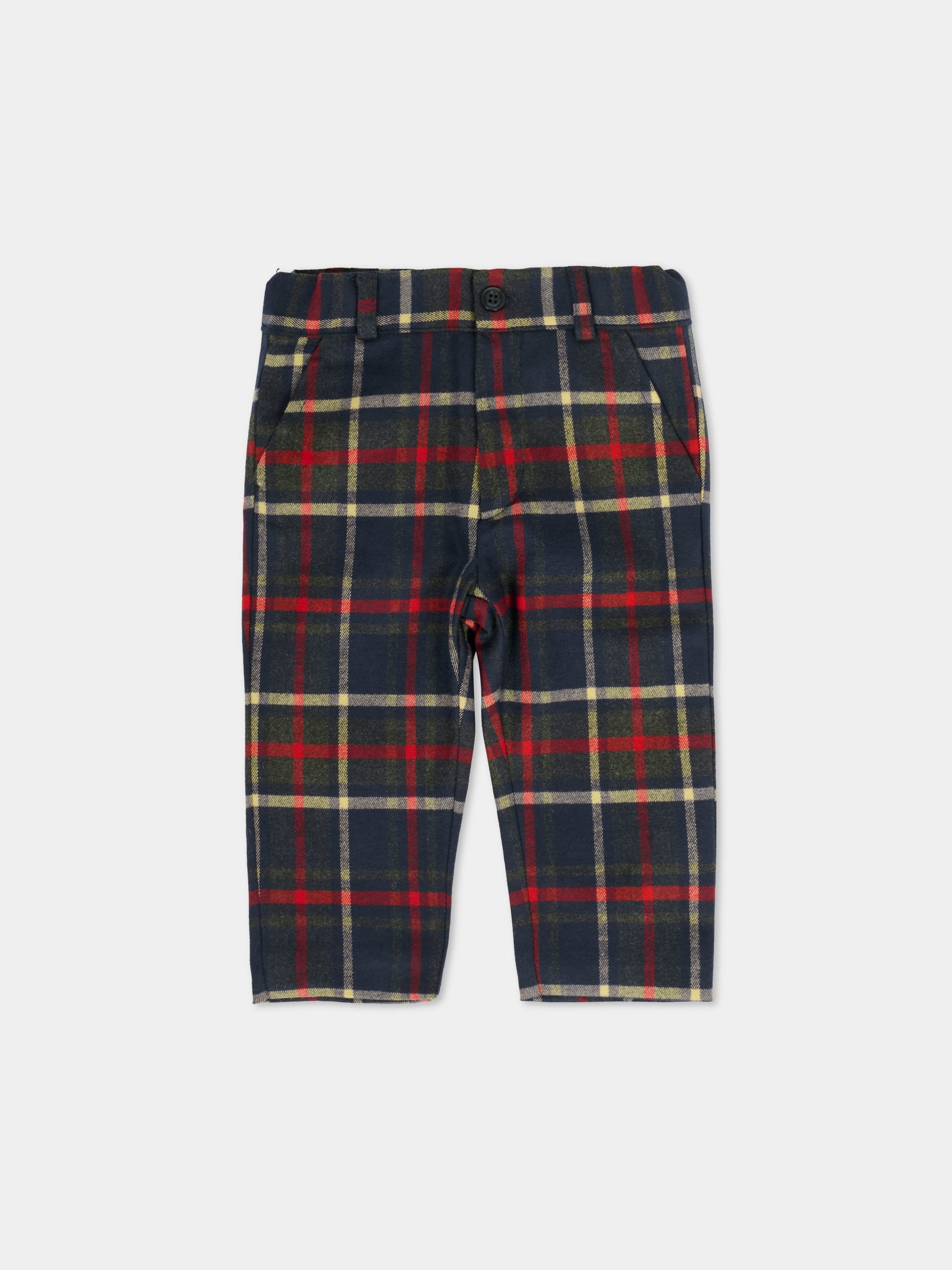 Pantaloni blu per neonato con motivo a quadri,Patachou,PAP CAL4133371 Z0133