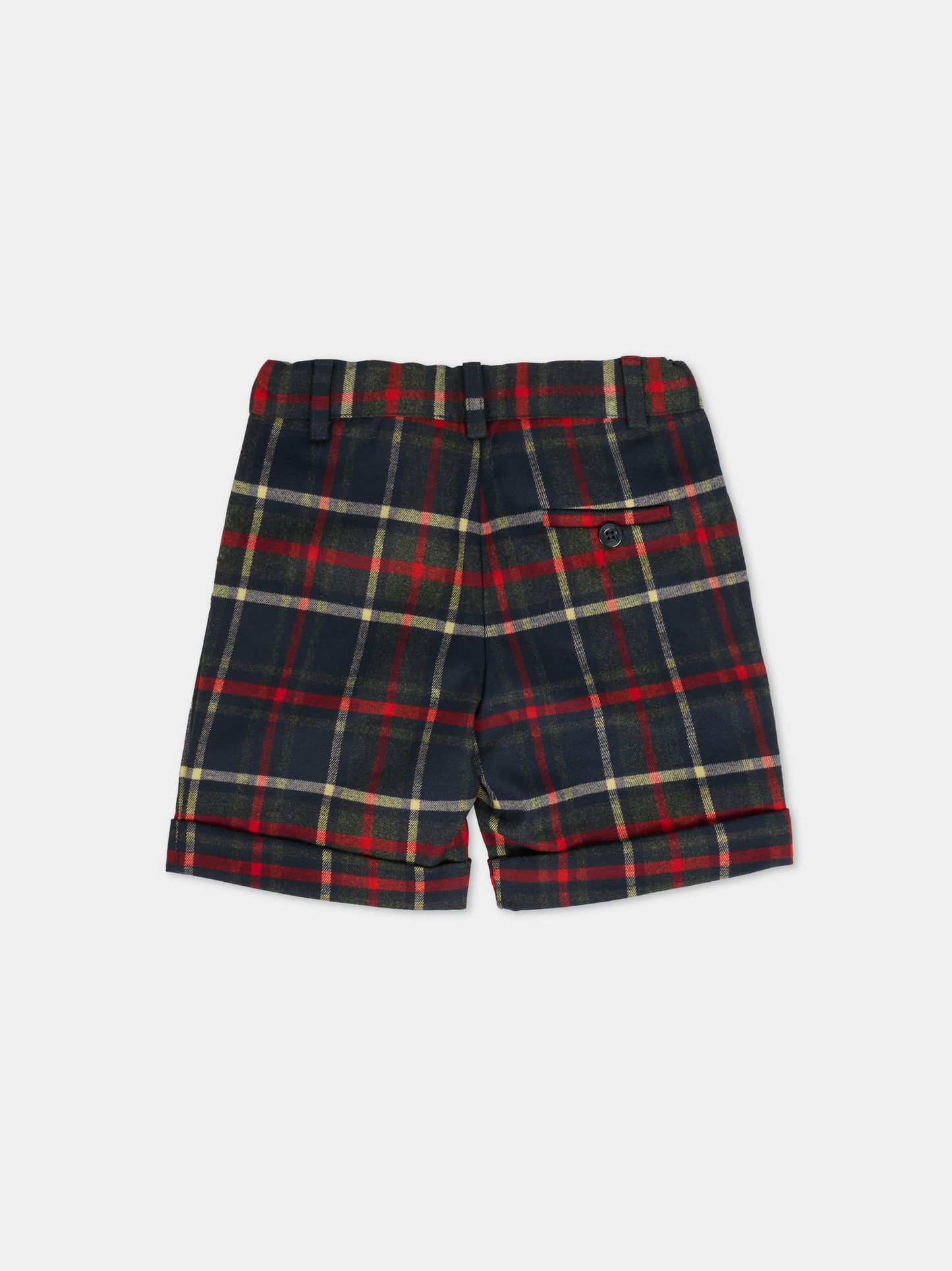 Shorts blu per neonato con motivo a quadri,Patachou,PAP CL4133370 Z0133