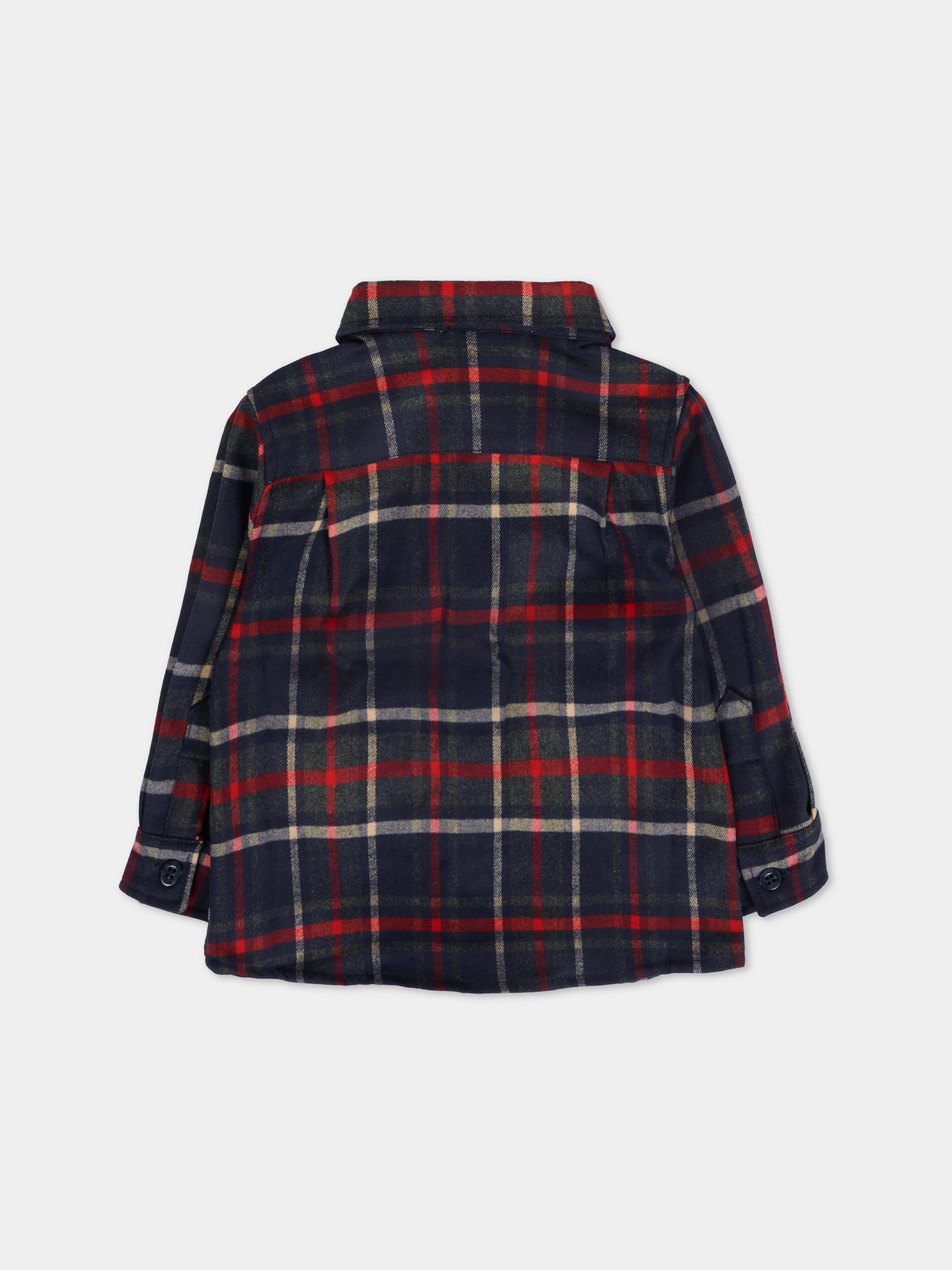 Camicia blu per neonato con patch ricamato,Patachou,PAP CM4133306 Z0133