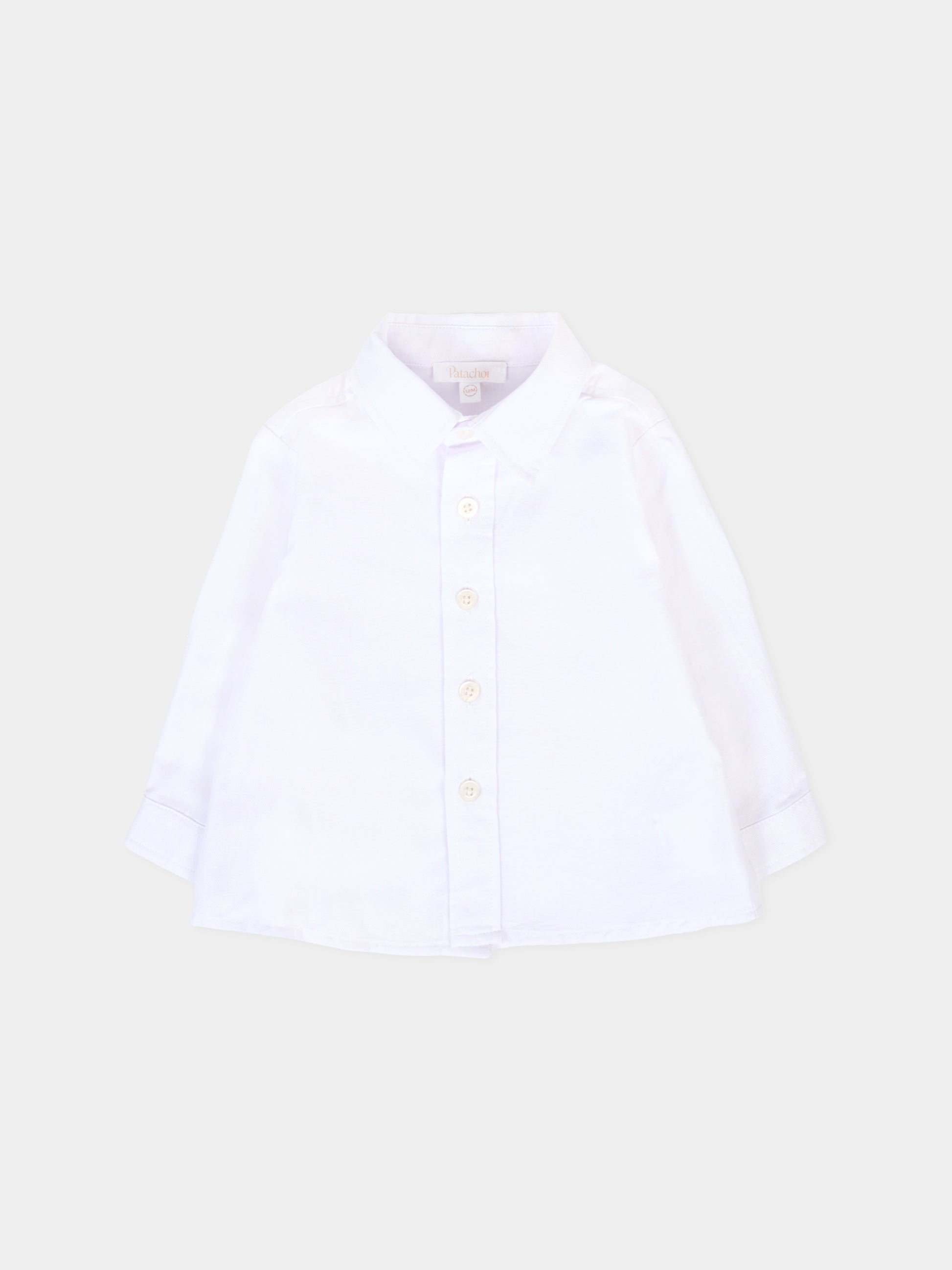 Camicia bianca per neonato con logo ricamato,Patachou,PAP CM4133364 000