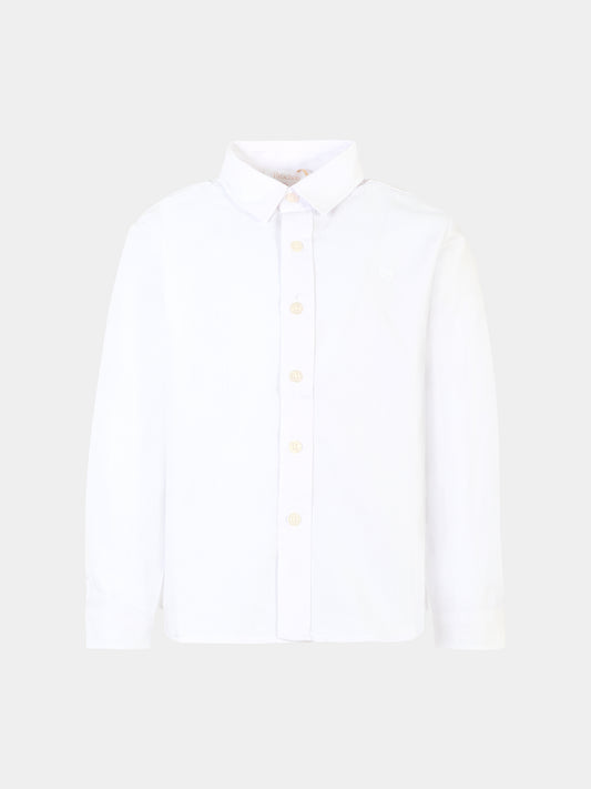 Camicia bianca per bambino con logo ricamato,Patachou,PAP CM4133364 000