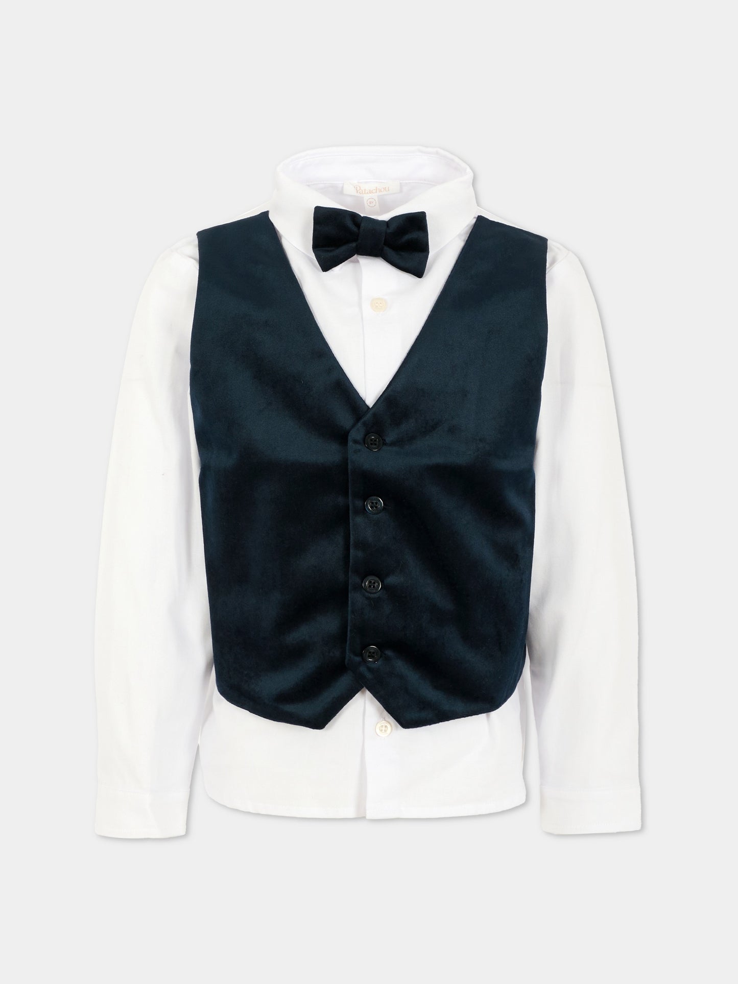 Camicia bianca per bambino con papillon,Patachou,PAP CM4133385 360