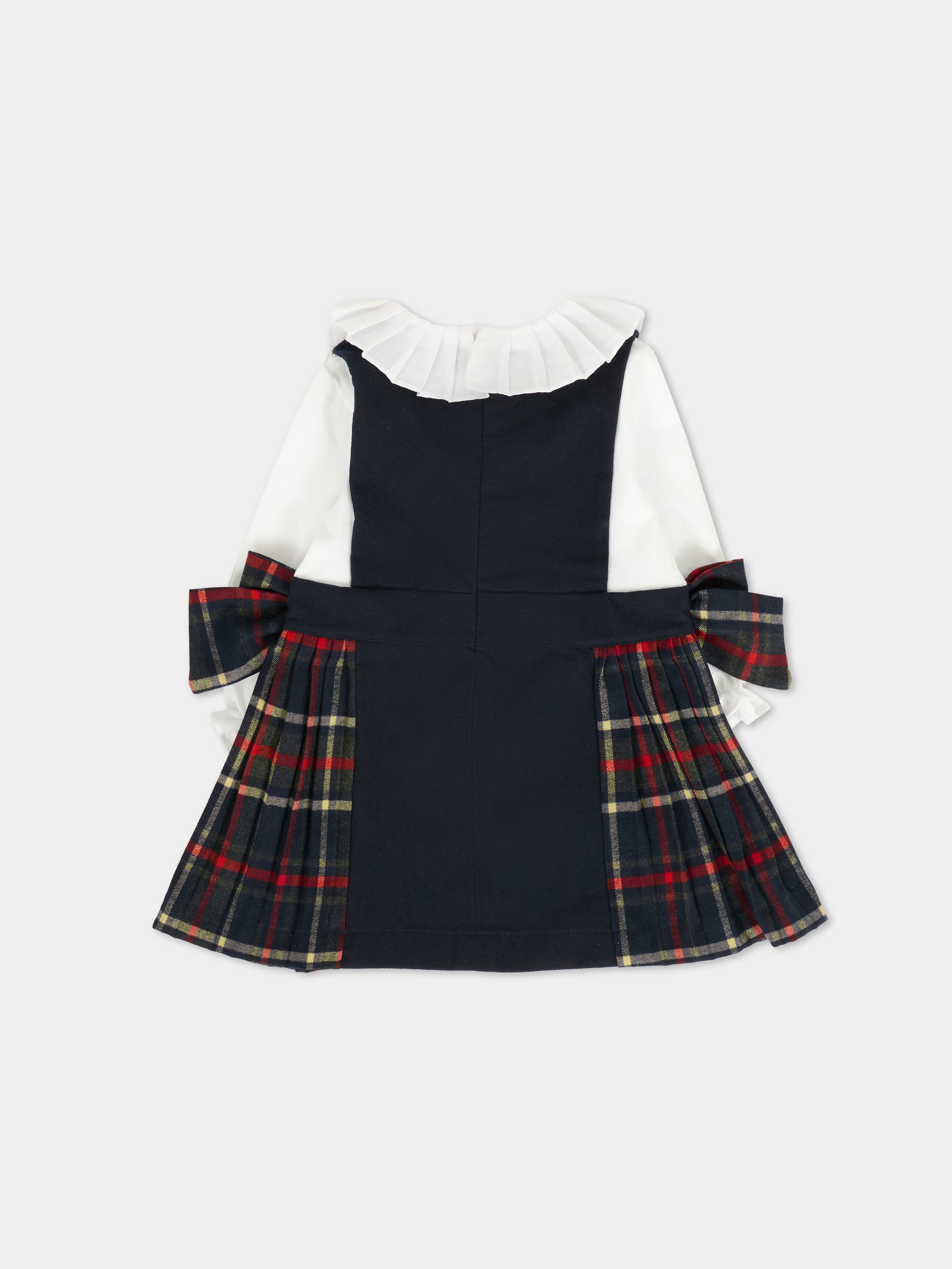 Vestito blu per neonata con fiocchi,Patachou,PAP VET4133264 360