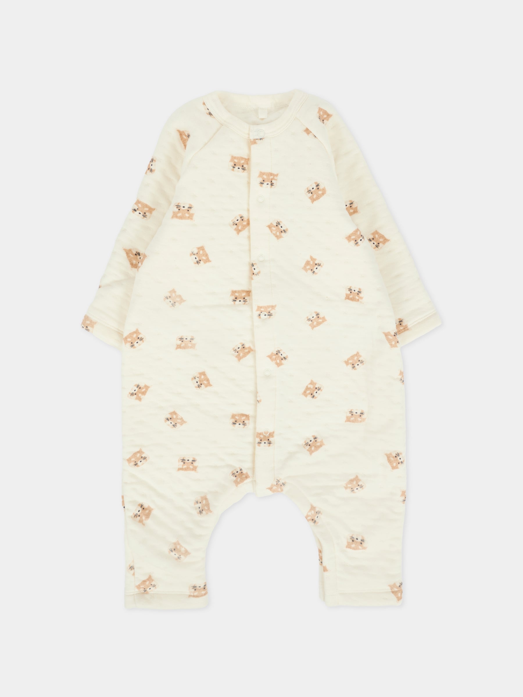 Tutina avorio per neonata con panda rosso,Petit Bateau,A0ECU 01