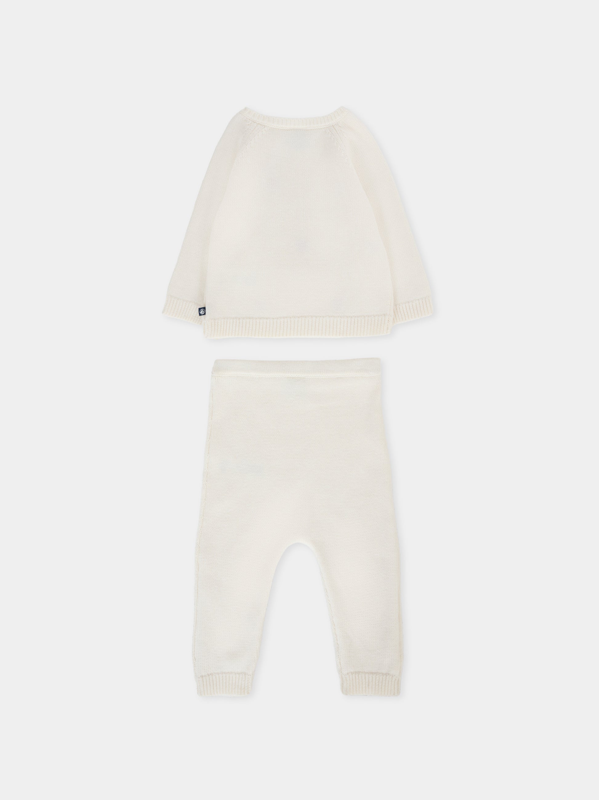 Completo avorio per neonata con cuori rossi,Petit Bateau,A0DTS 01