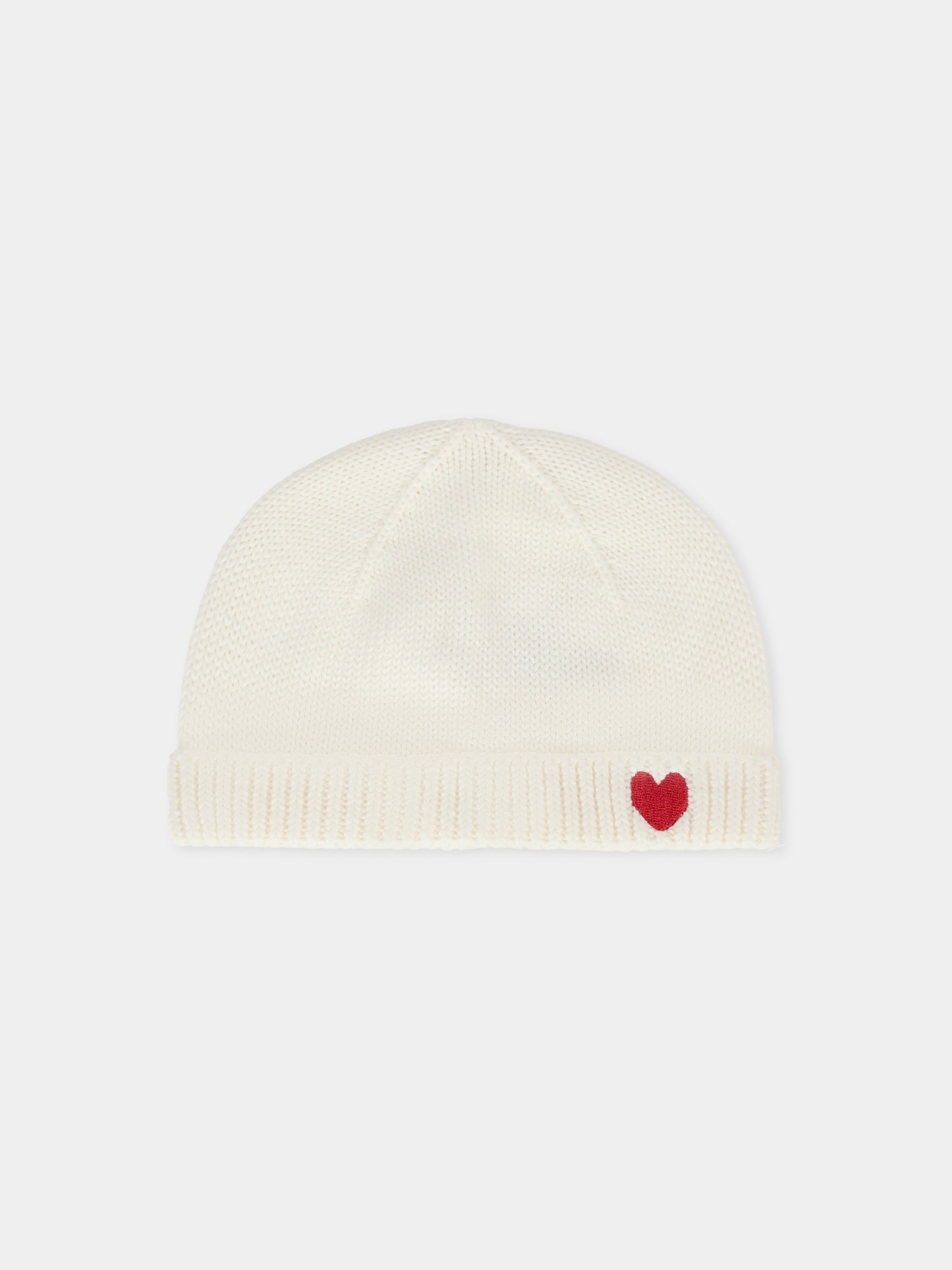 Cappello avorio per neonata con cuore,Petit Bateau,A0DRP 01