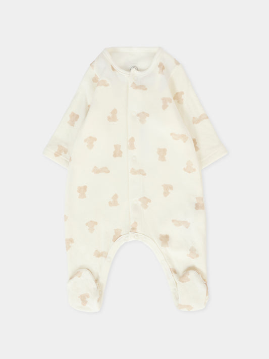 Tutina avorio per neonati con orsi,Petit Bateau,A0DRM 01