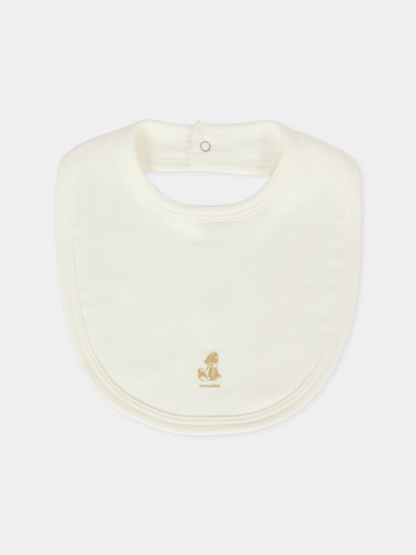 Set bavaglini avorio per neonati con orso,Petit Bateau,A0E18 01