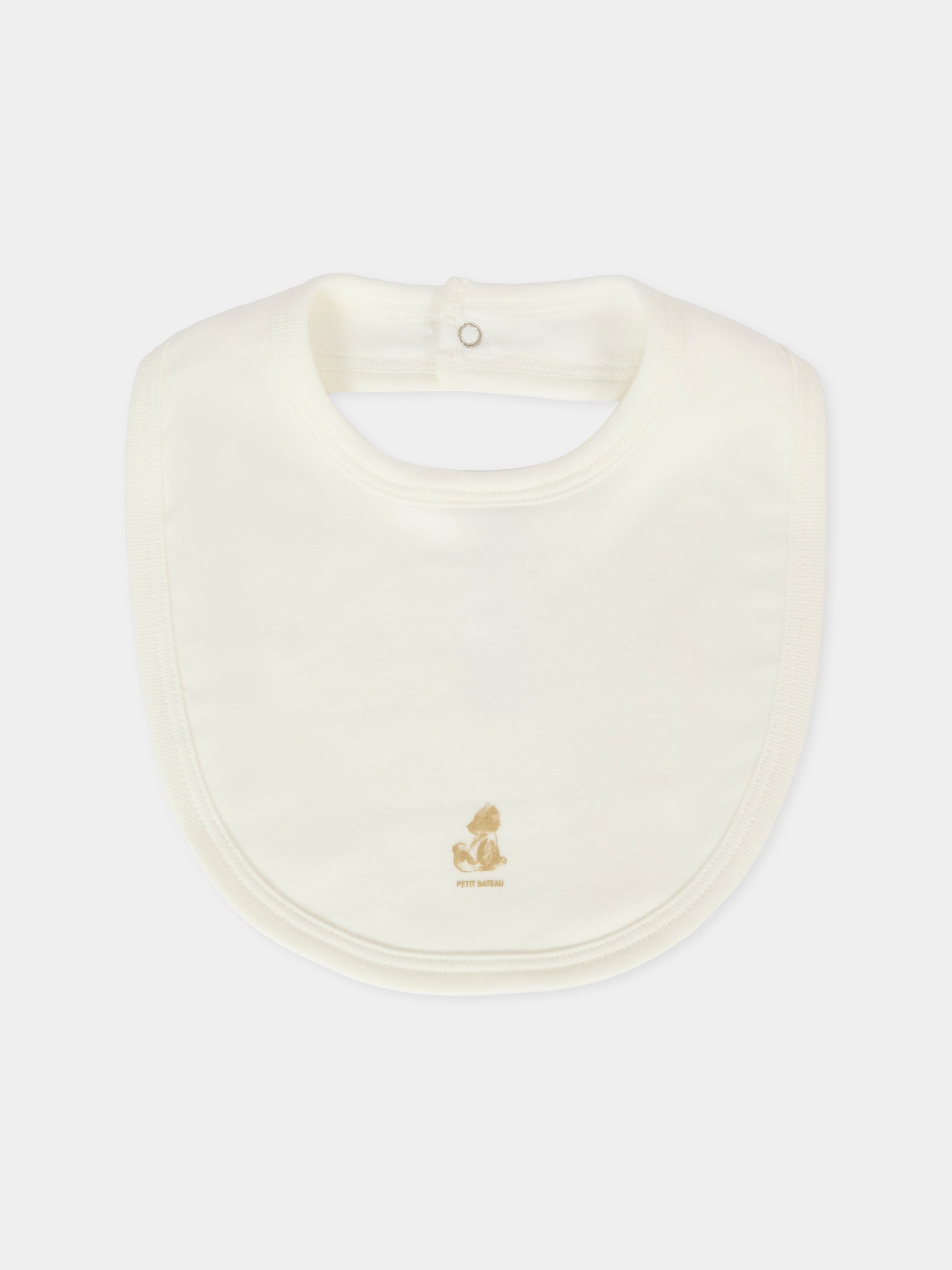 Set bavaglini avorio per neonati con orso,Petit Bateau,A0E18 01