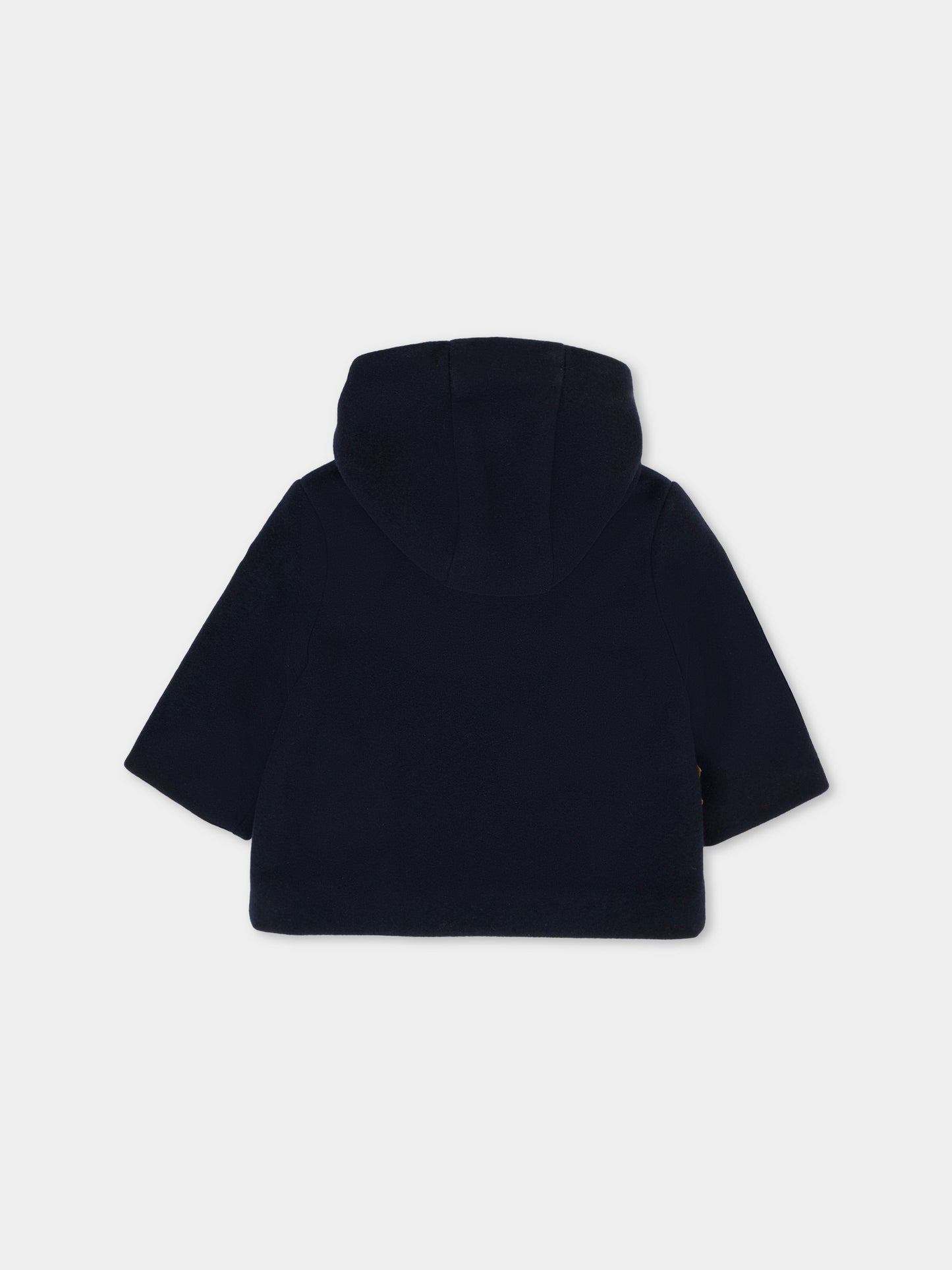 Cappotto blu per neonato con patch logato,Petit Bateau,A0DUH 03