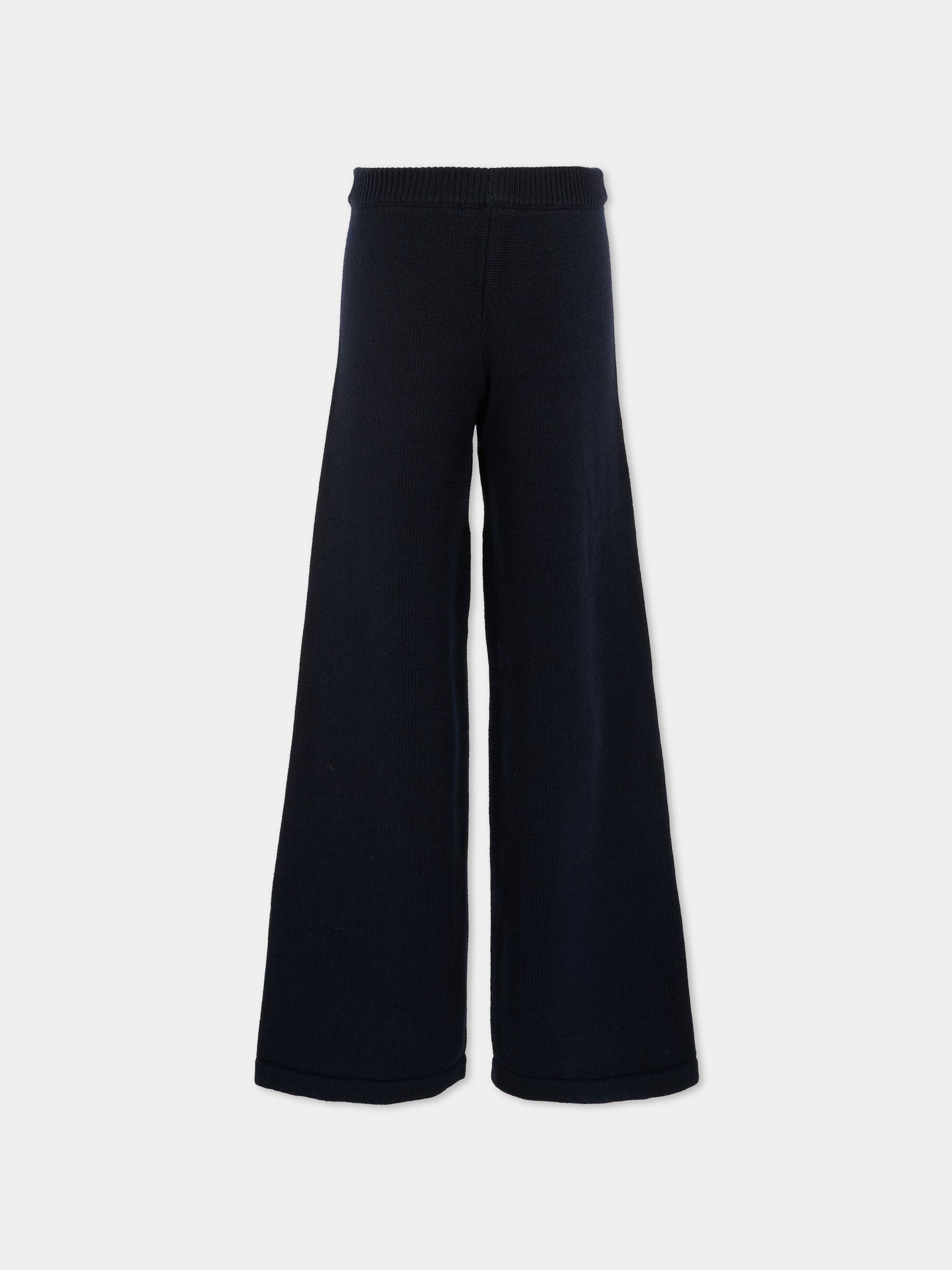 Pantaloni blu per bambina con patch,Max&co,MX0257-MX043-MX853