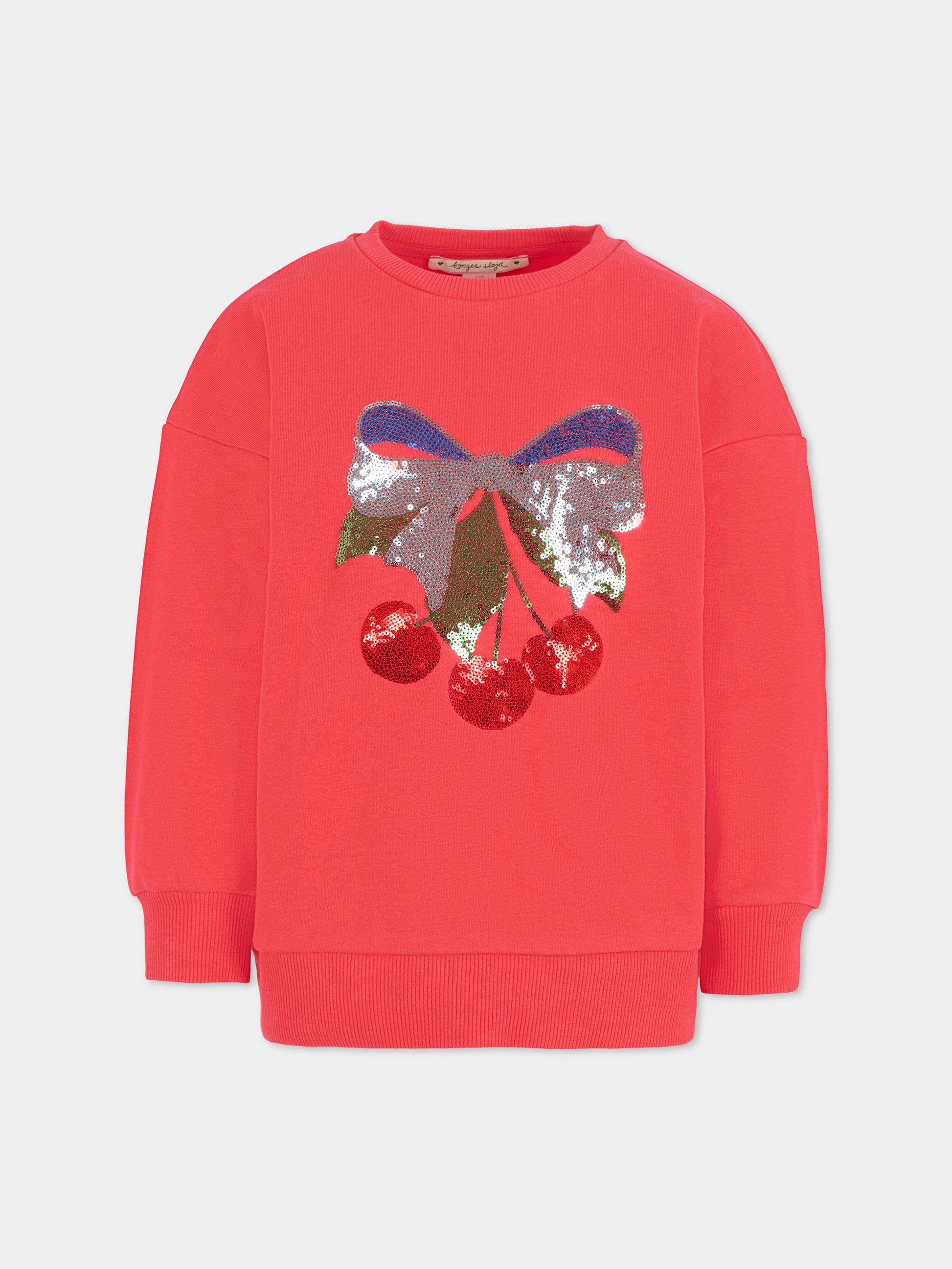 Felpa rossa per bambina con ciliegie,Konges Sløjd,KS103862 WINTERBERRY