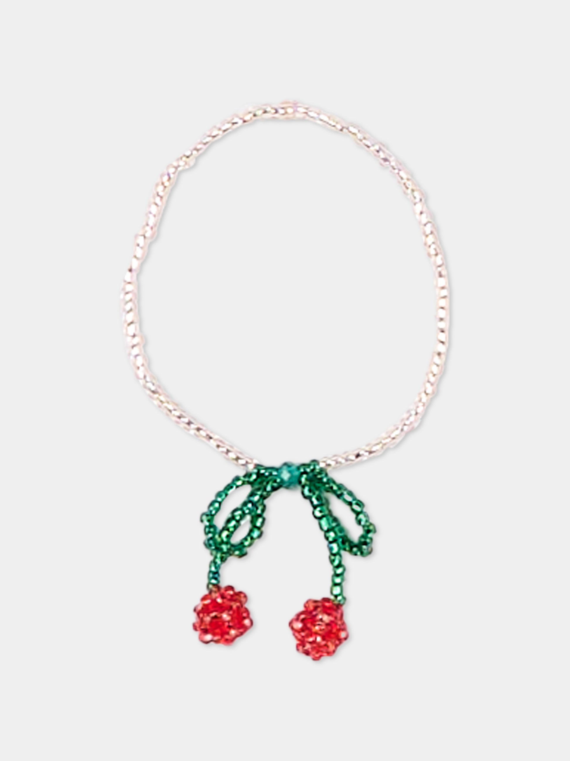 Set collana e bracciale bianco per bambina con ciliegie,Konges Sløjd,KS102074 CHERRY