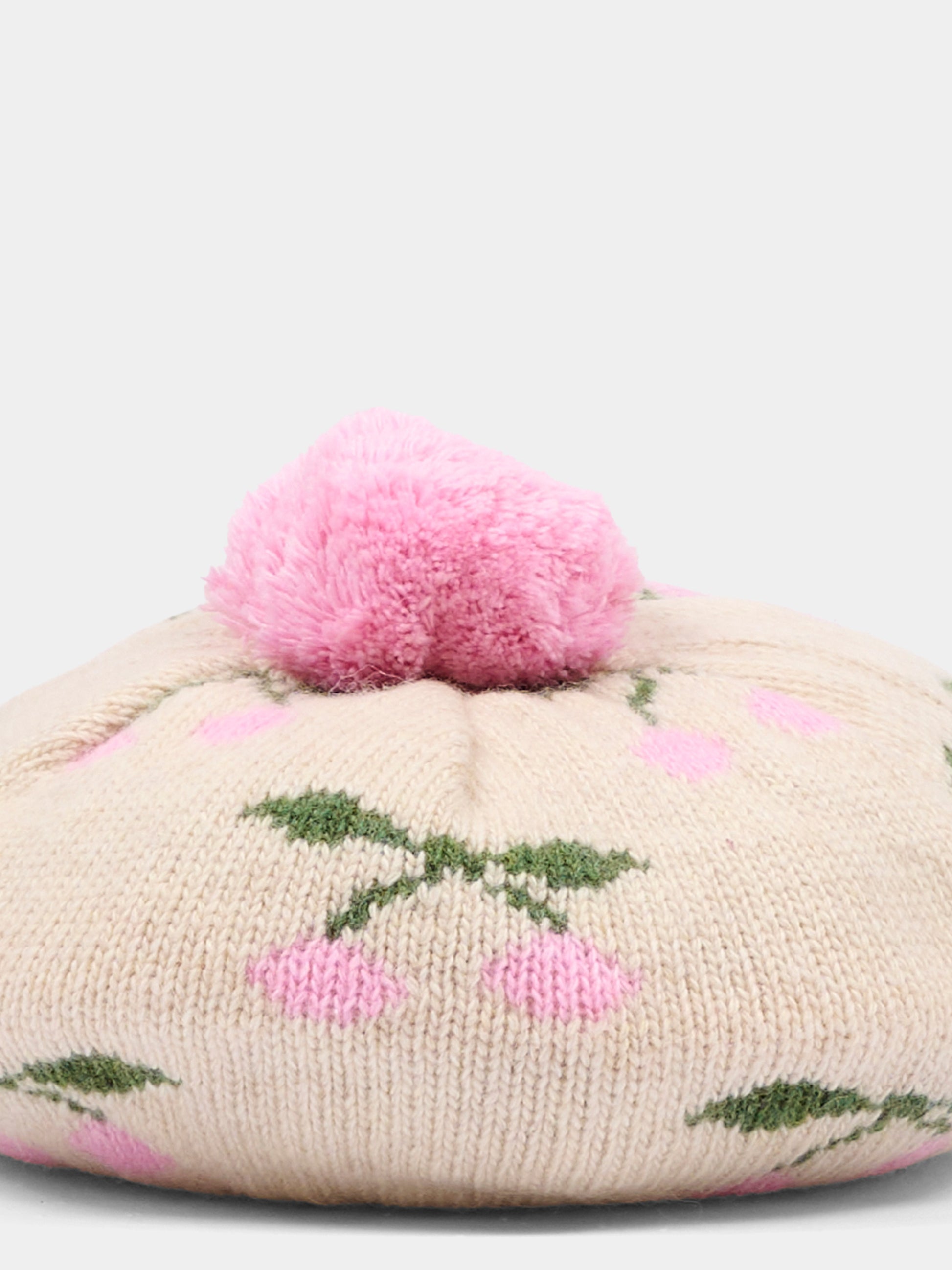 Basco beige per bambina con ciliegie,Konges Sløjd,KS101423 CHERRY