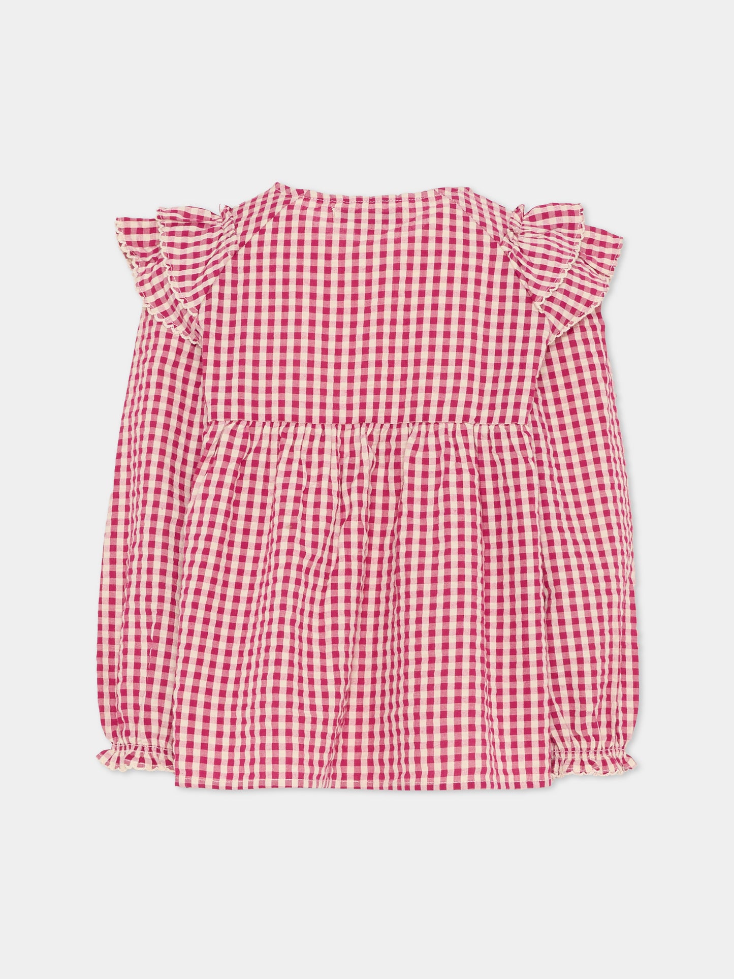 Camici fucsia per bambina,Konges Sløjd,KS103841 SANGRIA/BUTTER CHECK