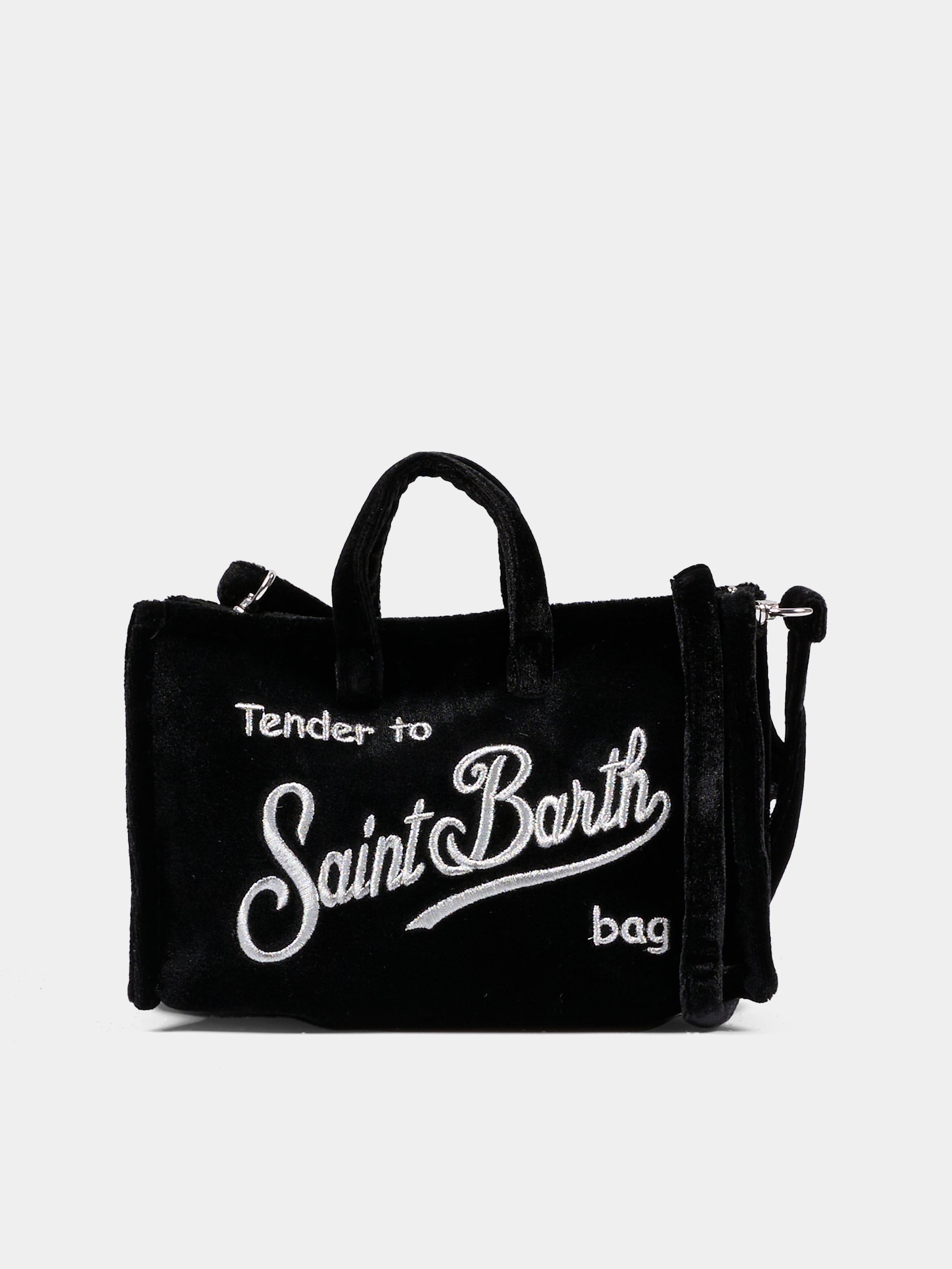 Borsa porta cellulare nera per bambina con logo,Mc2 Saint Barth,PHONE008 - 00207I