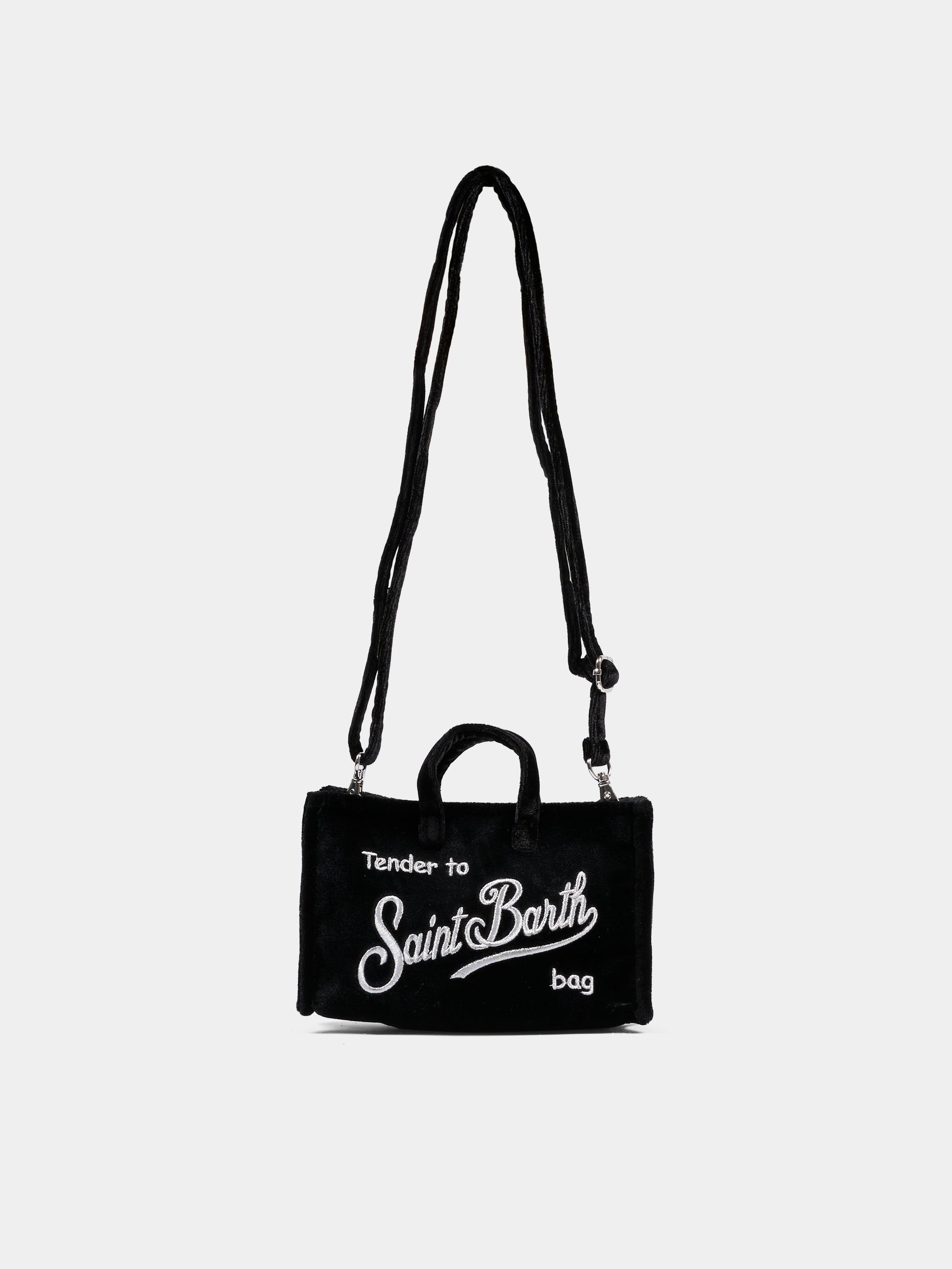 Borsa porta cellulare nera per bambina con logo,Mc2 Saint Barth,PHONE008 - 00207I